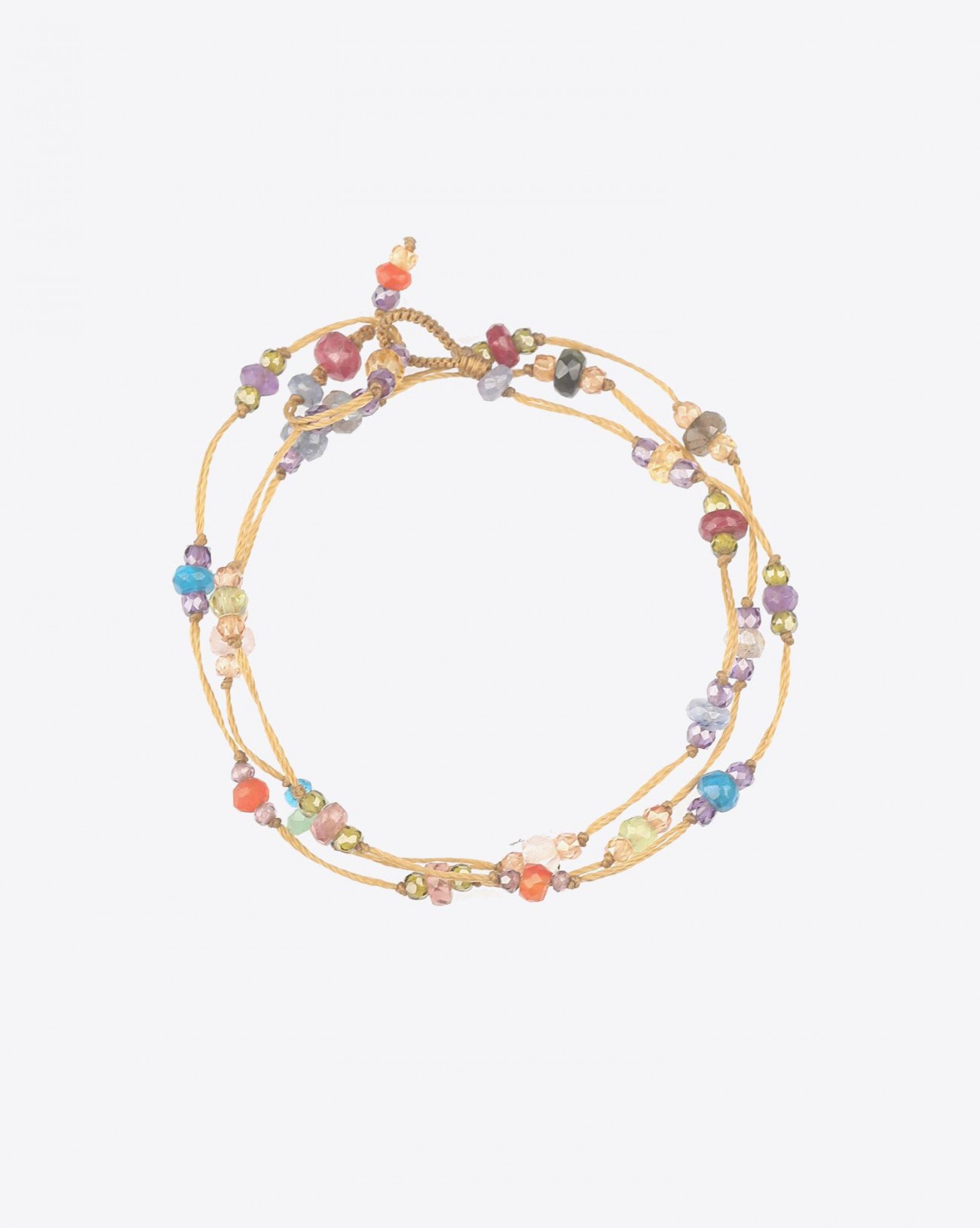 Image du produit Sharing Bracelet 3 Tours/Collier Court LOOPY SPARKLY - Cordon Beige