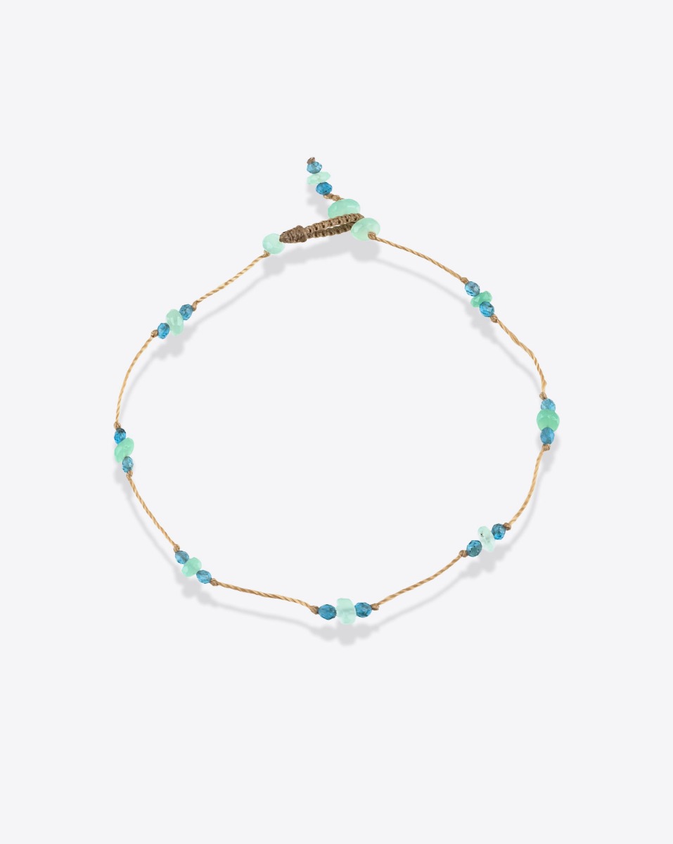 Bracelet T.Bee Duo Sharing Chrysoprase et Apatite.