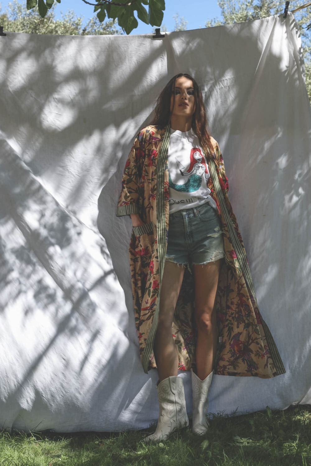 Kimono Beige Vert Sharing 