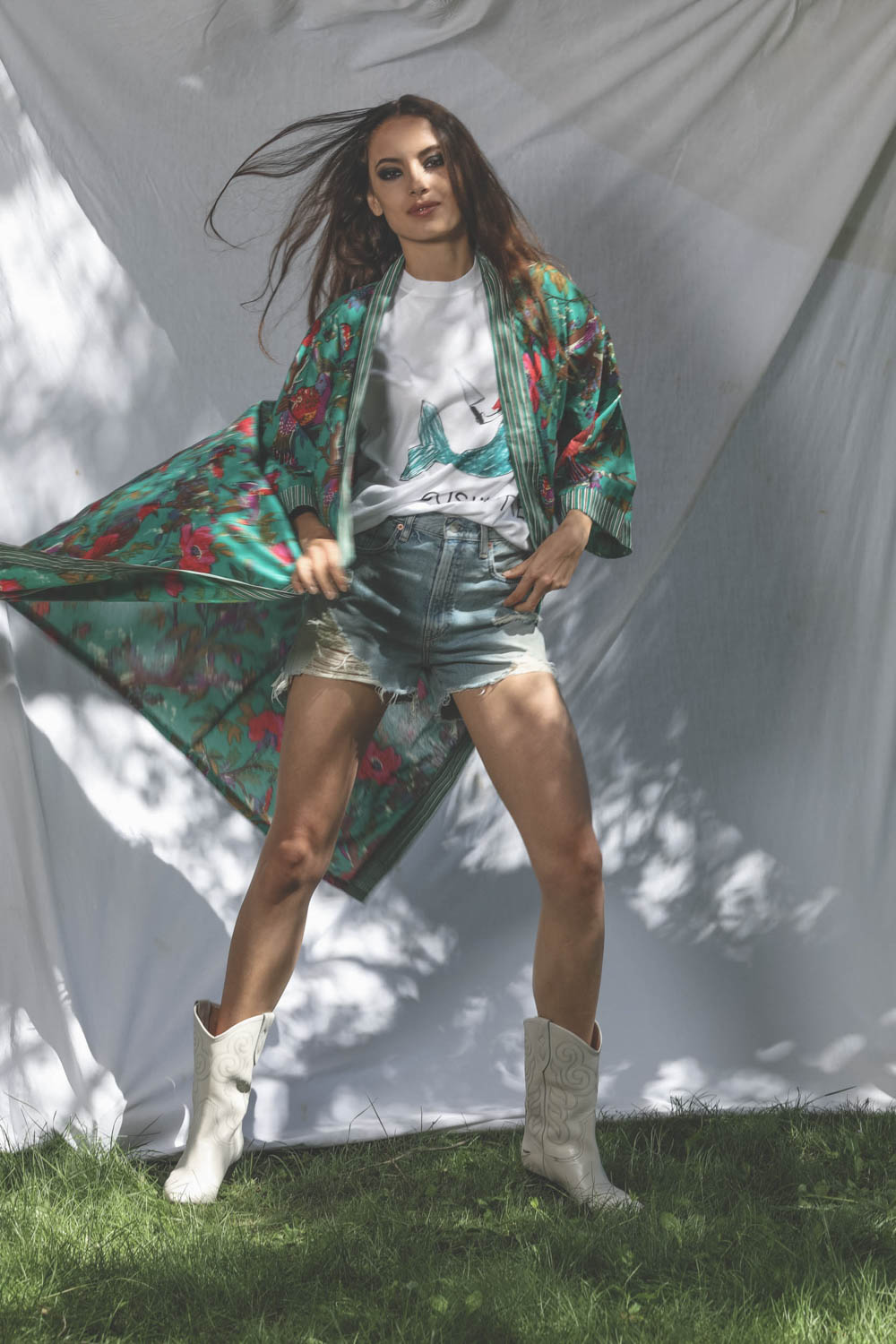 Kimono  Vert d'eau brun  Sharing 