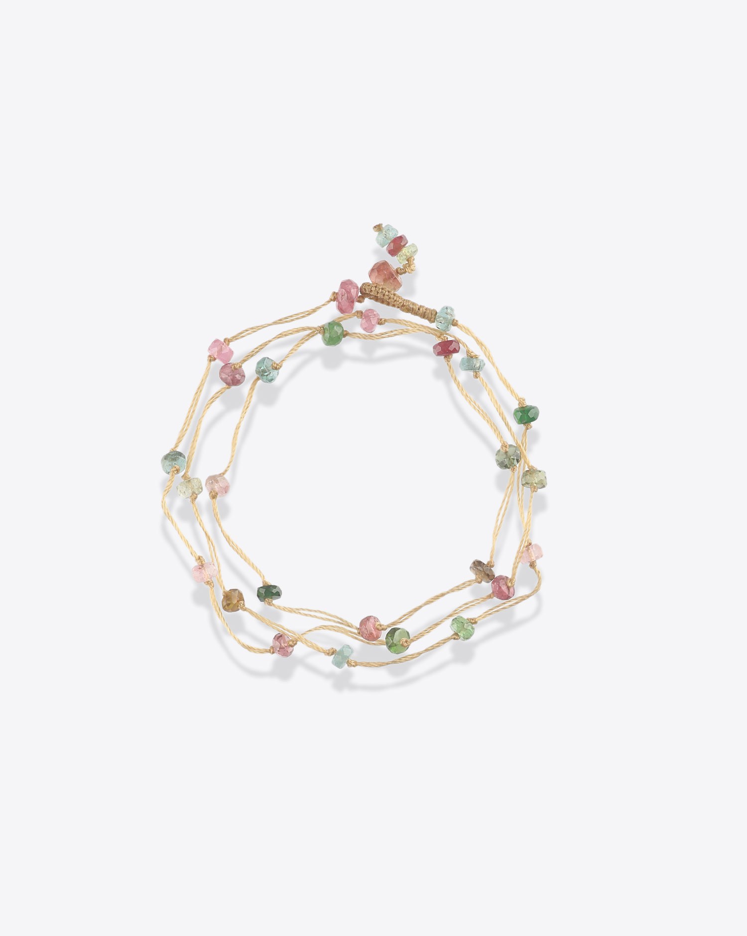 Image du produit Sharing Bracelet 3 Tours Loopy Tourmaline 1 - Cordon Beige - 2