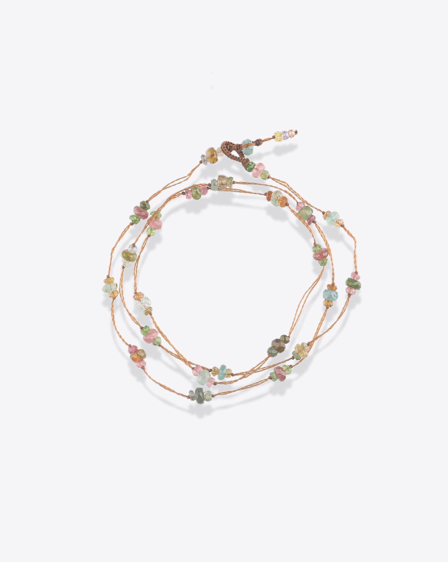 Image du produit Sharing Bracelet 3 Tours Loopy Tourmaline - Cordon Tabac - 2