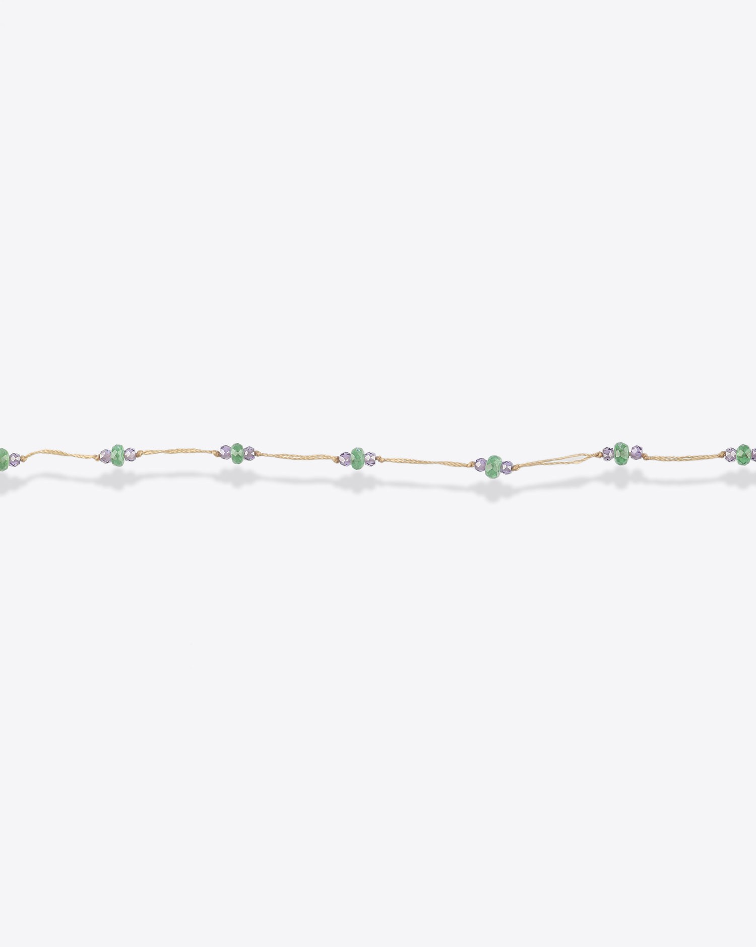 Image du produit Sharing Bracelet T.Bee Duo Sparkly Tsavorite Zirconium - Cordon Beige   - 2