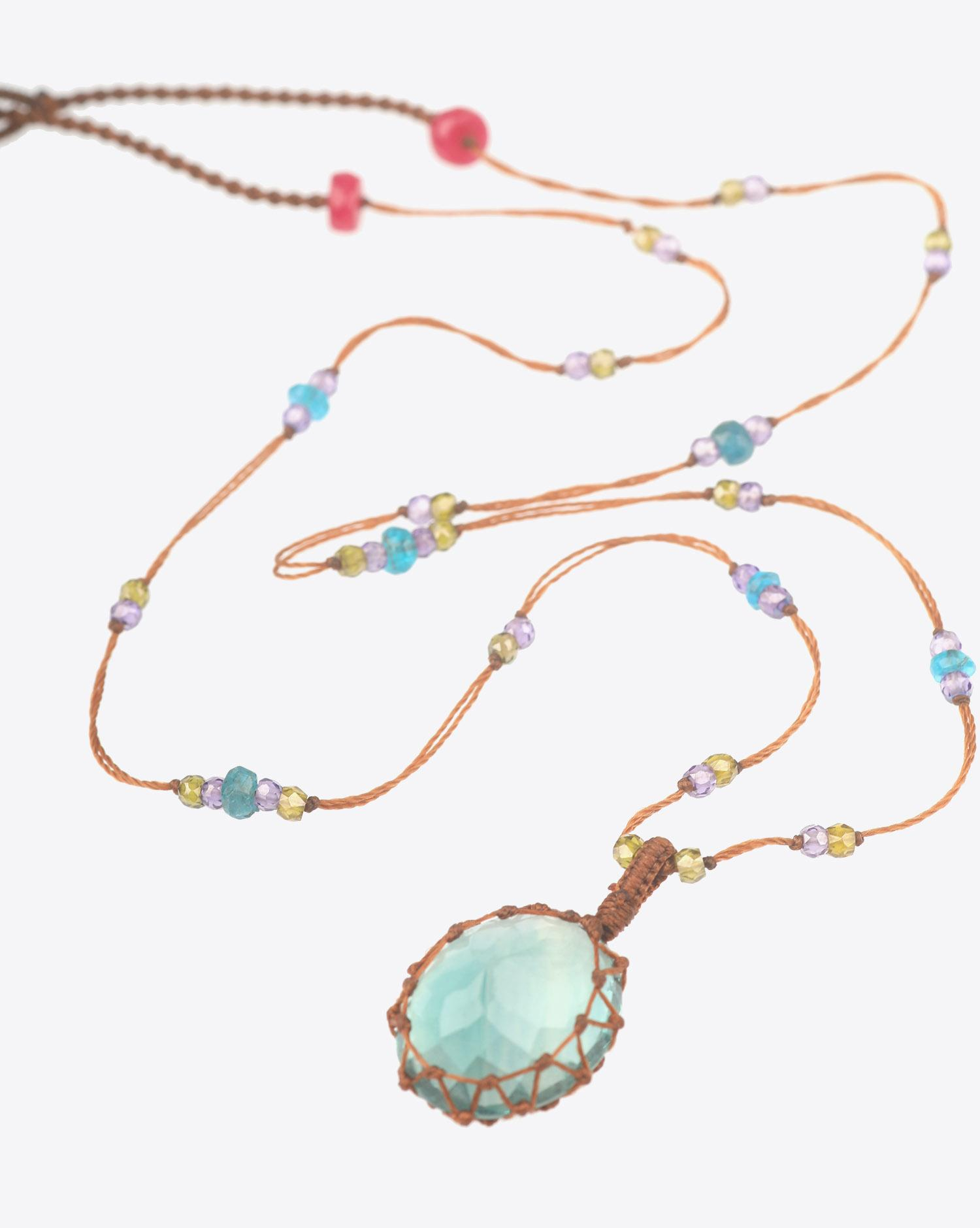 Image du produit Sharing Collier Court TIBETAN - Bleu Flurotite   - 2