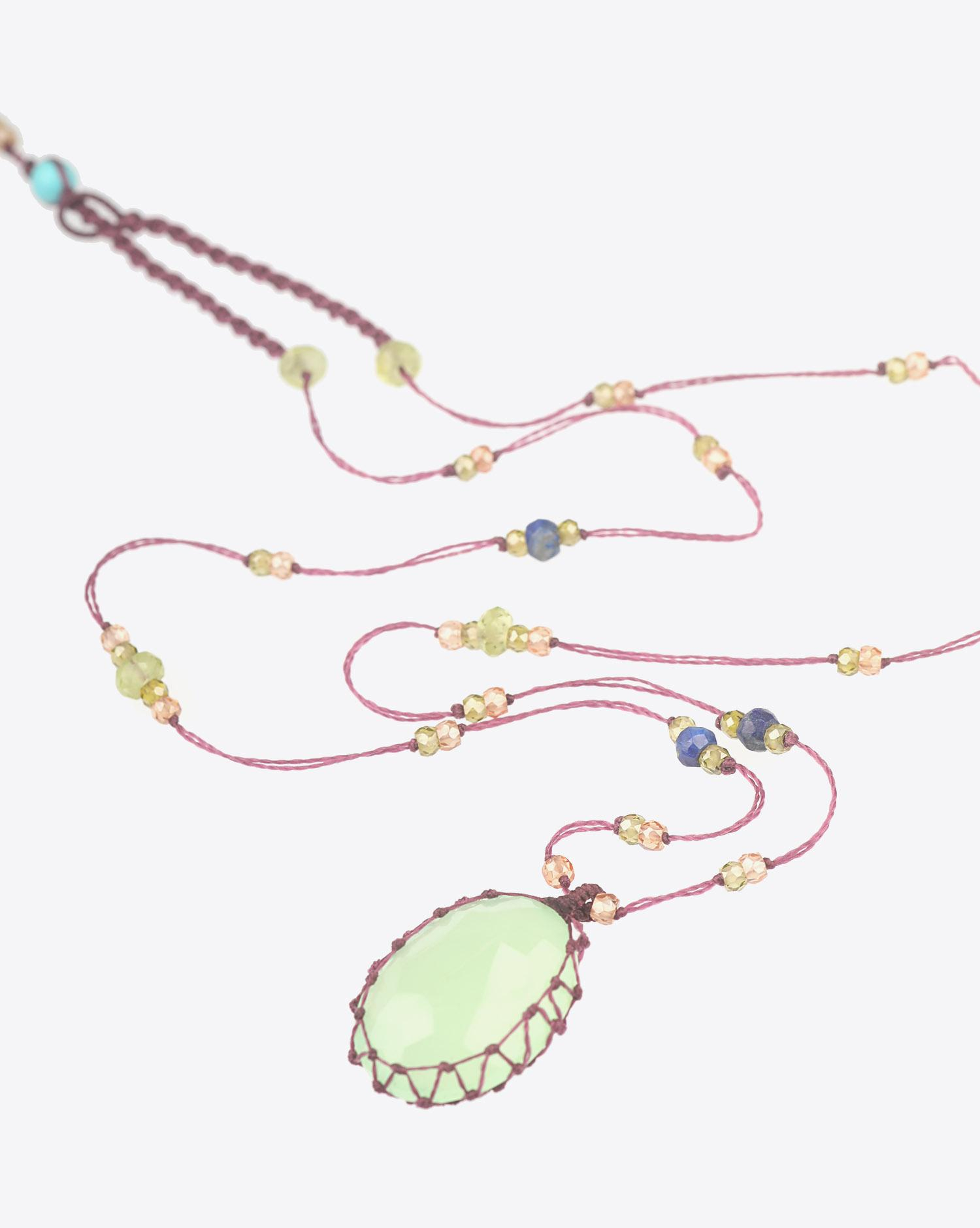 Image du produit Sharing Collier Court TIBETAN - Green Chalcedony   - 2