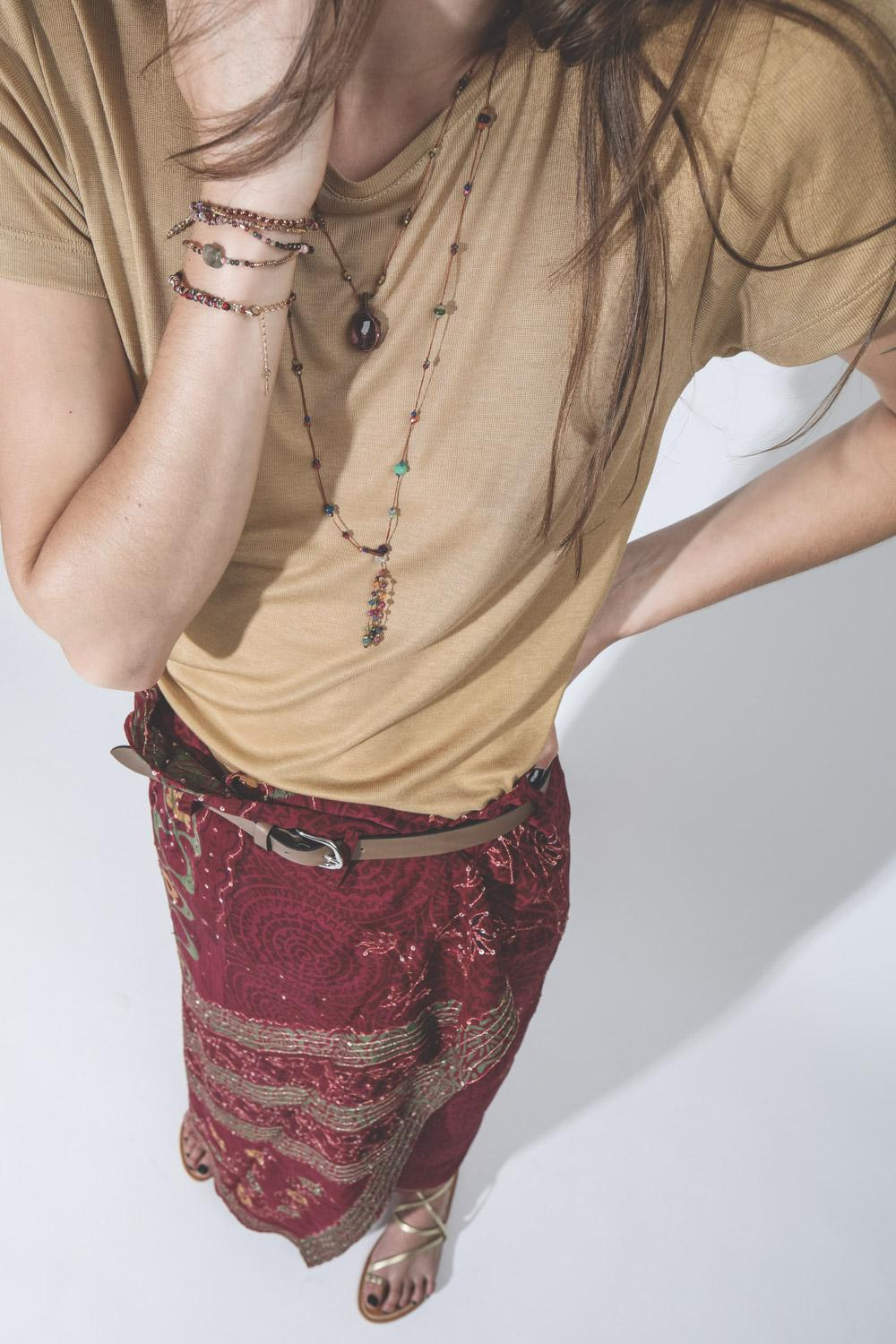 Image du produit Sharing Collier Court TIBETAN Sur Cordon Tabac - Amethyste   - 3