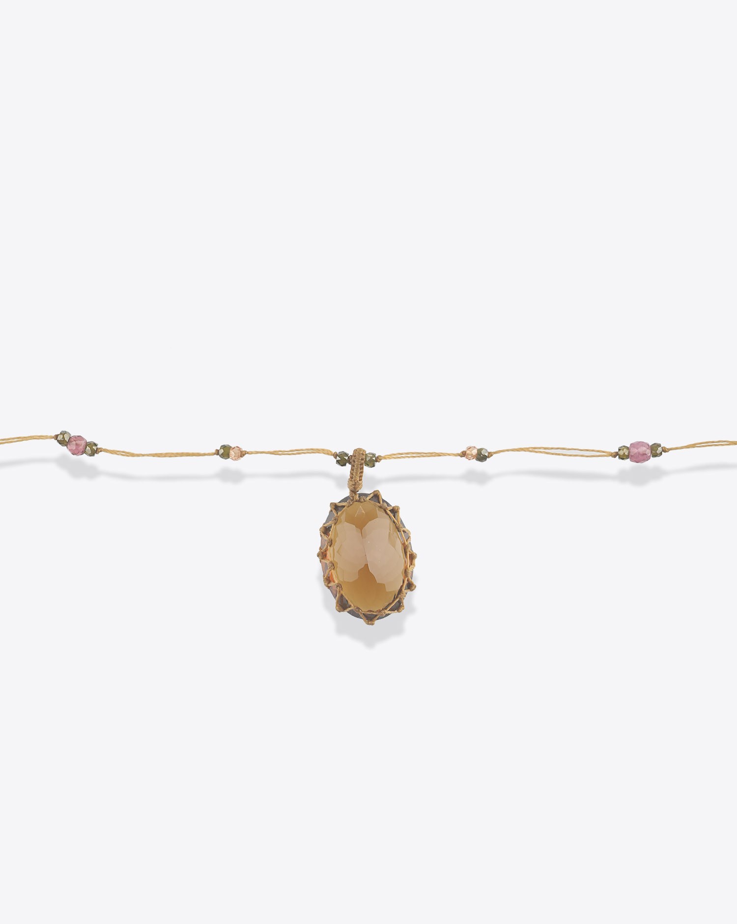 Image du produit Sharing Collier Long Tibétain Sur Cordon Beige Doré 1 - Honey Quartz - 3
