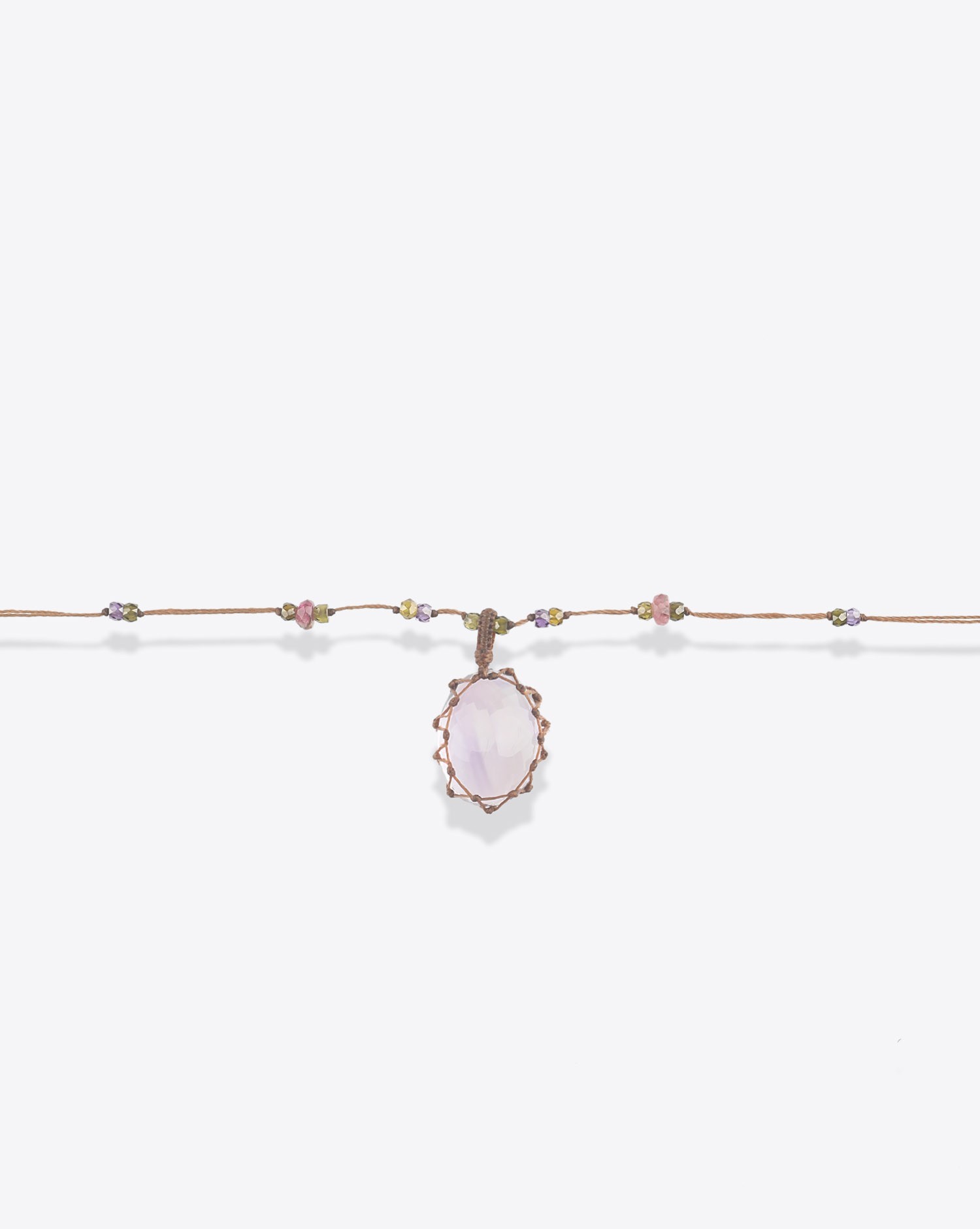 Image du produit Sharing Collier Long Tibétain Sur Cordon Tabac 1 - Améthyste - 3