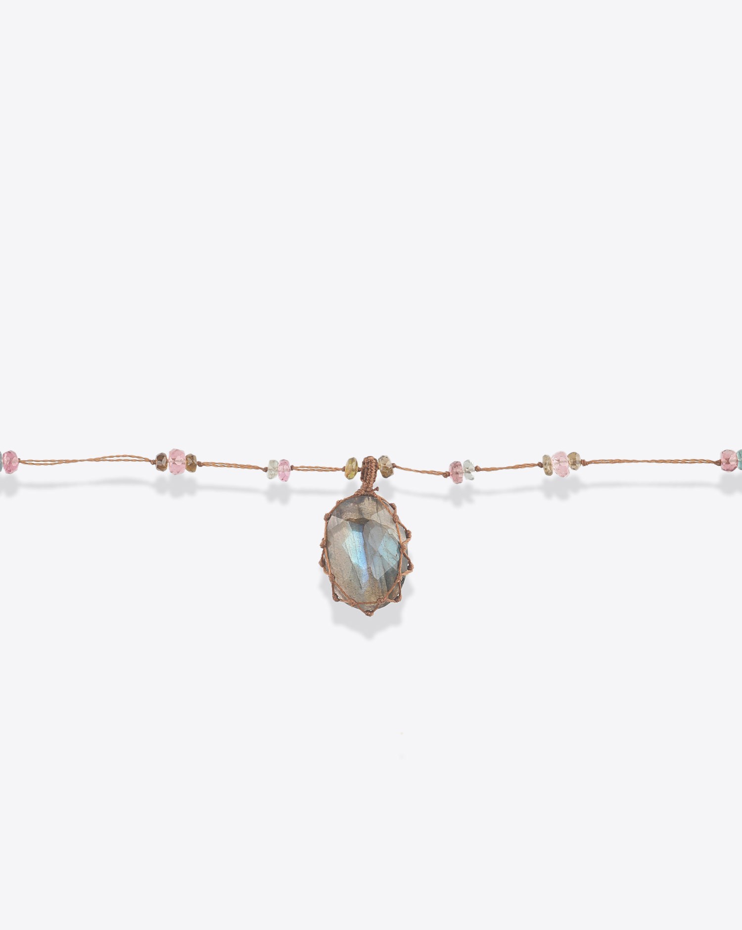 Image du produit Sharing Collier Long Tibétain Sur Cordon Tabac 1 - Labradorite - 3