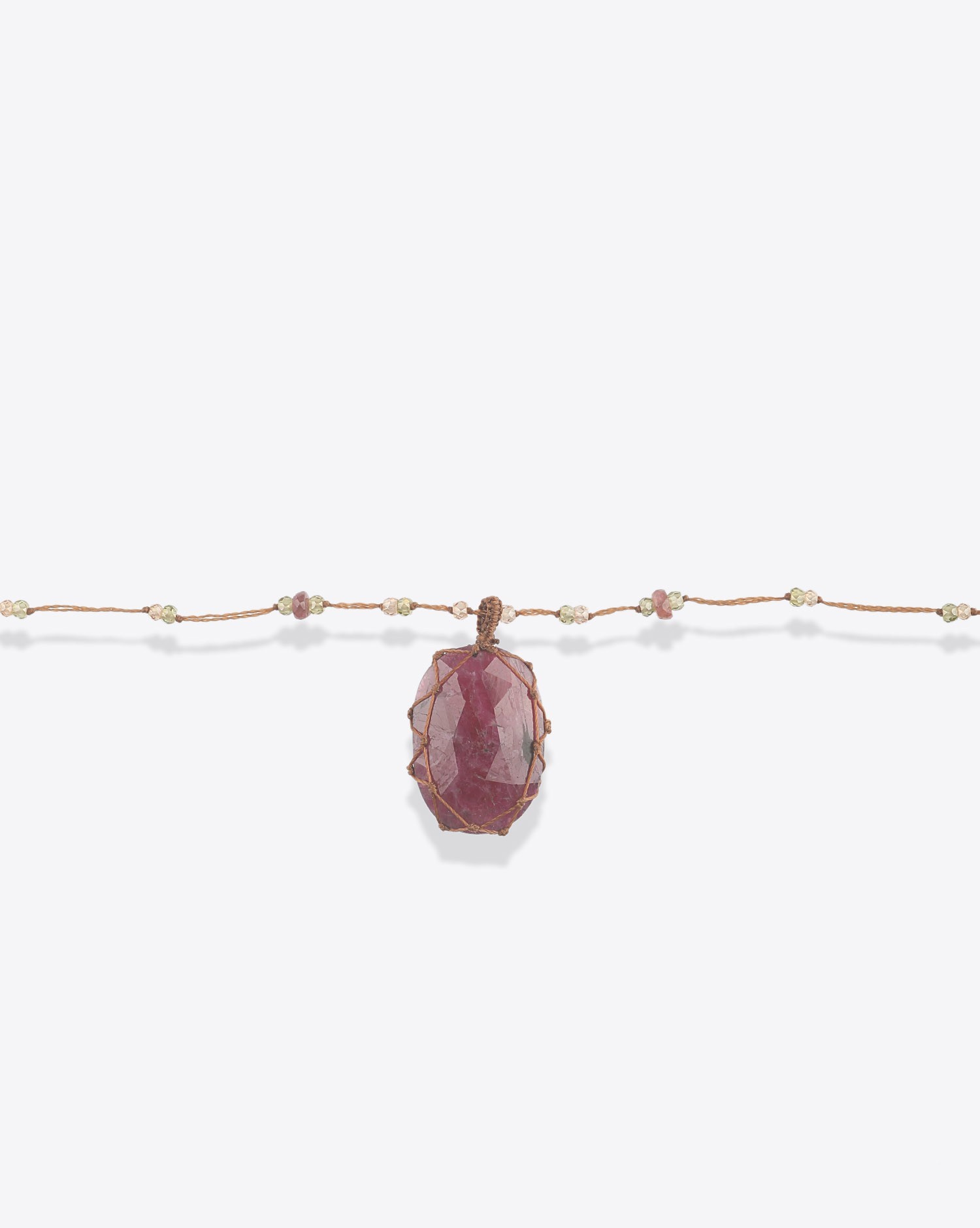 Image du produit Sharing Collier Long Tibétain Sur Cordon Tabac - Corundum   - 3