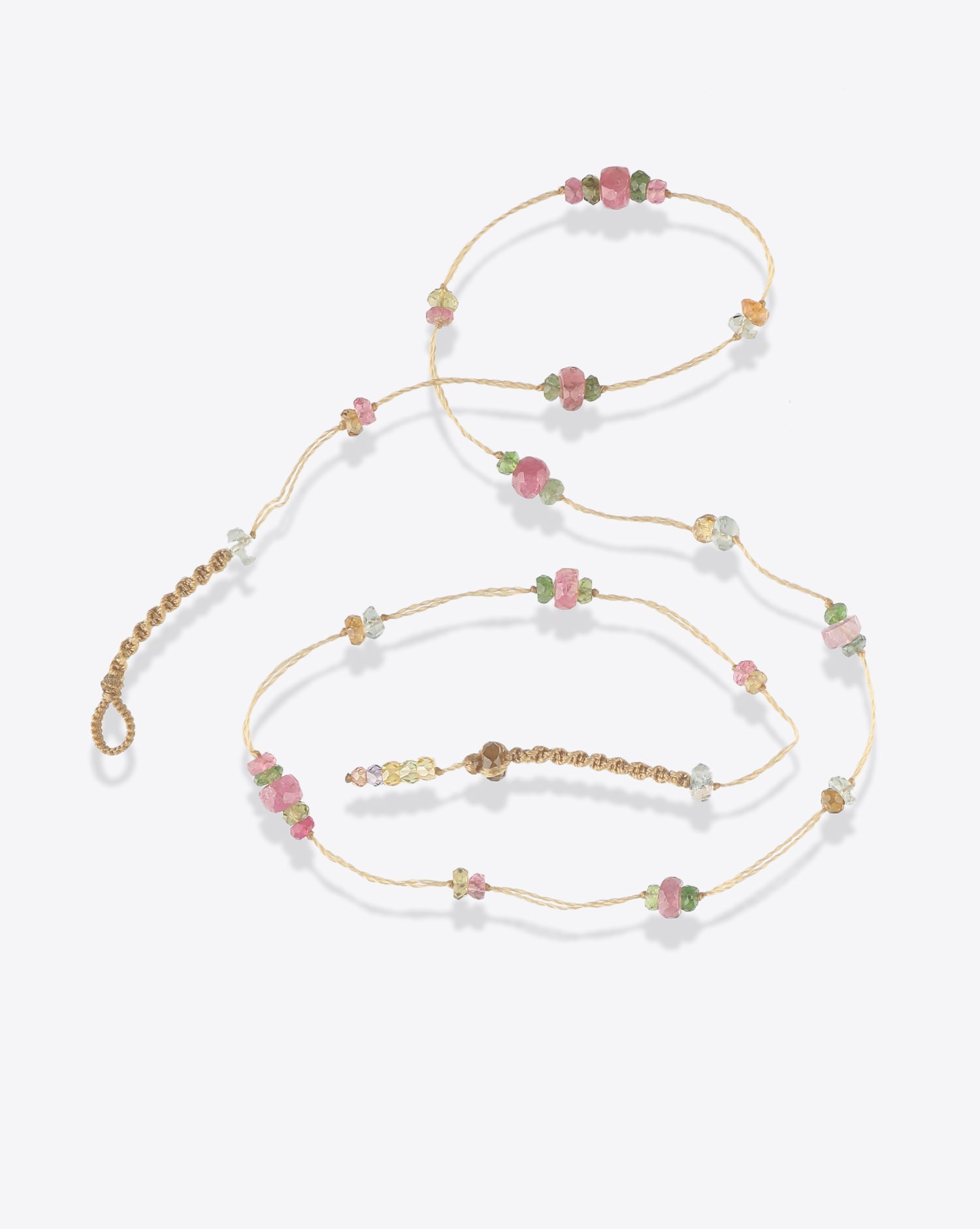 Image du produit Sharing Tour De Cou Woopy Tourmaline - Cordon Beige Doré  