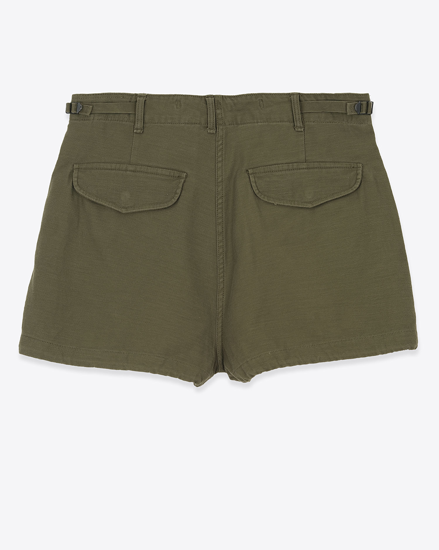 Short Cargo R13 en coton kaki. Vue dos. 