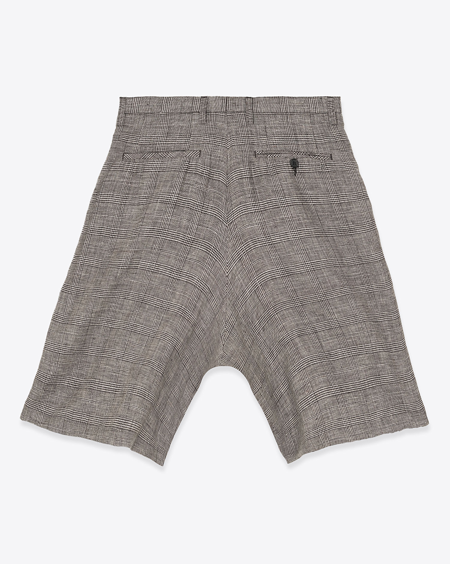 Short Bermuda Jumbo Tailored R13 en lin à carreaux. Vue face. 