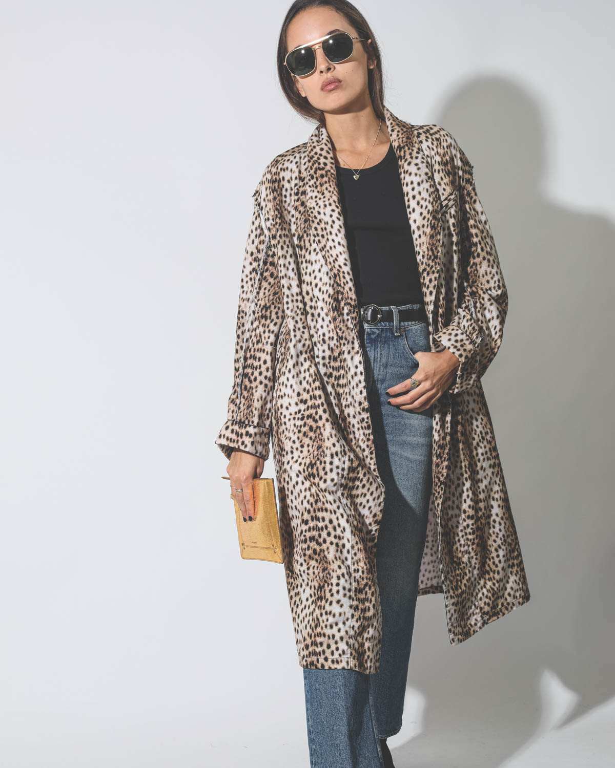 Image du produit R13 Denim Collection Shredded Seam Robe - Cheetah - 3