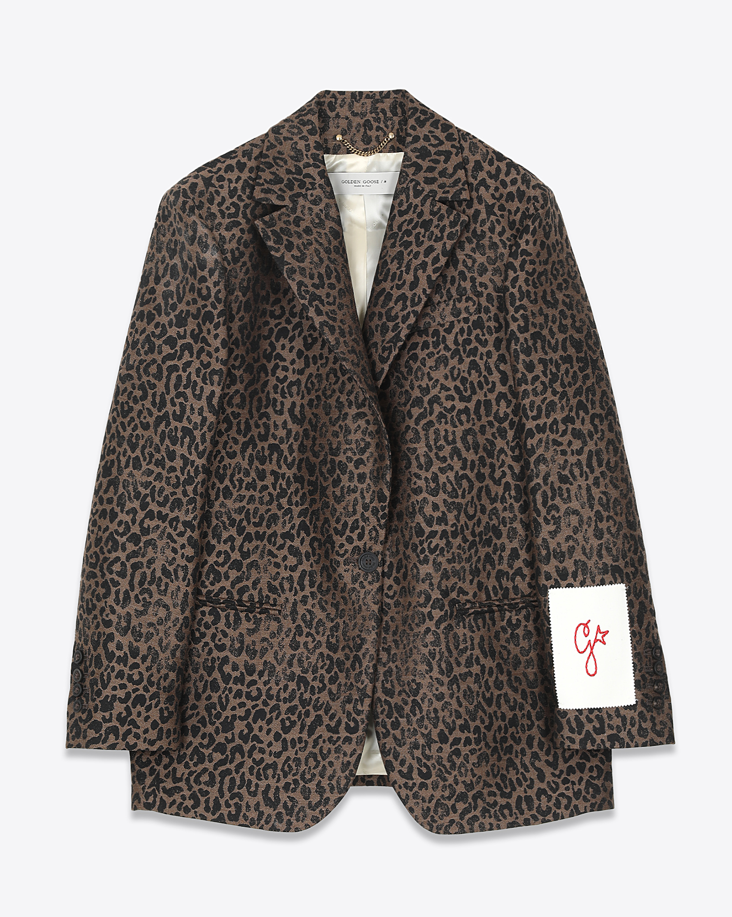 Golden Goose Blazer Single imprimé léopard 