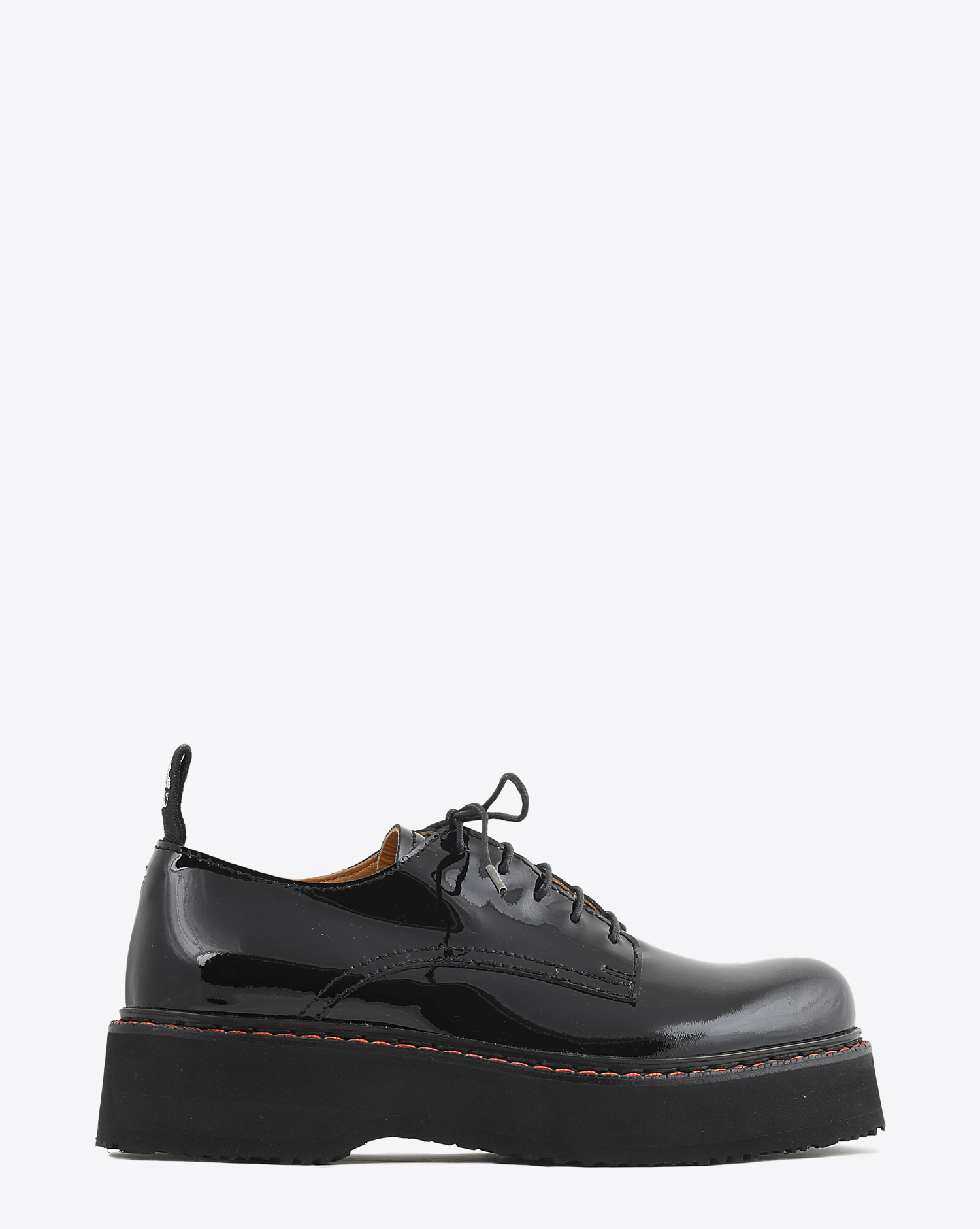 Mocassins Derbys R13 Denim Collection Single Stack Oxford - Black Patent