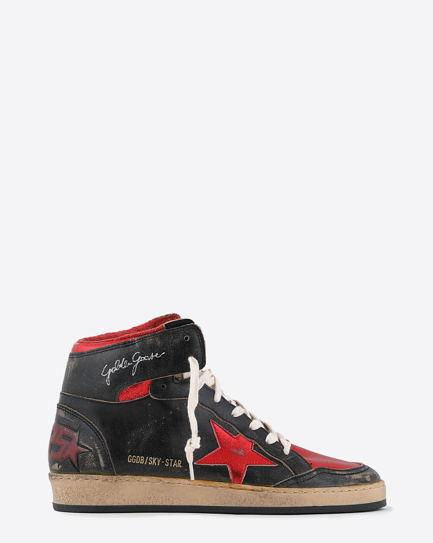 Golden Goose Sneakers Sky Star noires et rouges 