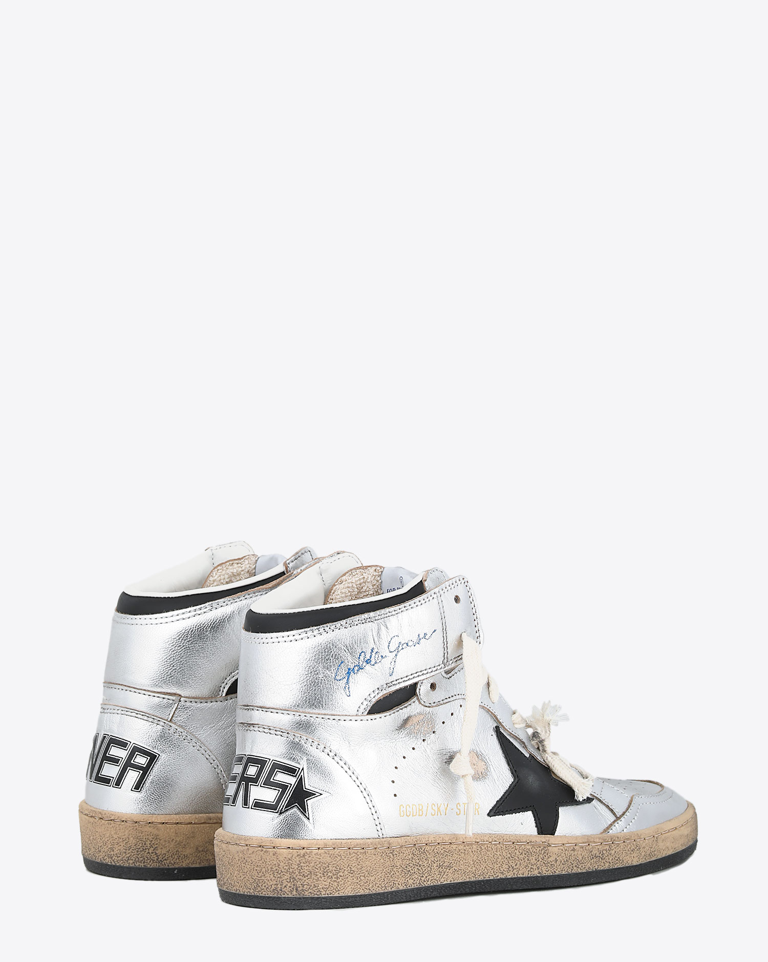 Sneakers Golden Goose Woman Permanent Sky Star - Silver Black 60246. Dos. 
