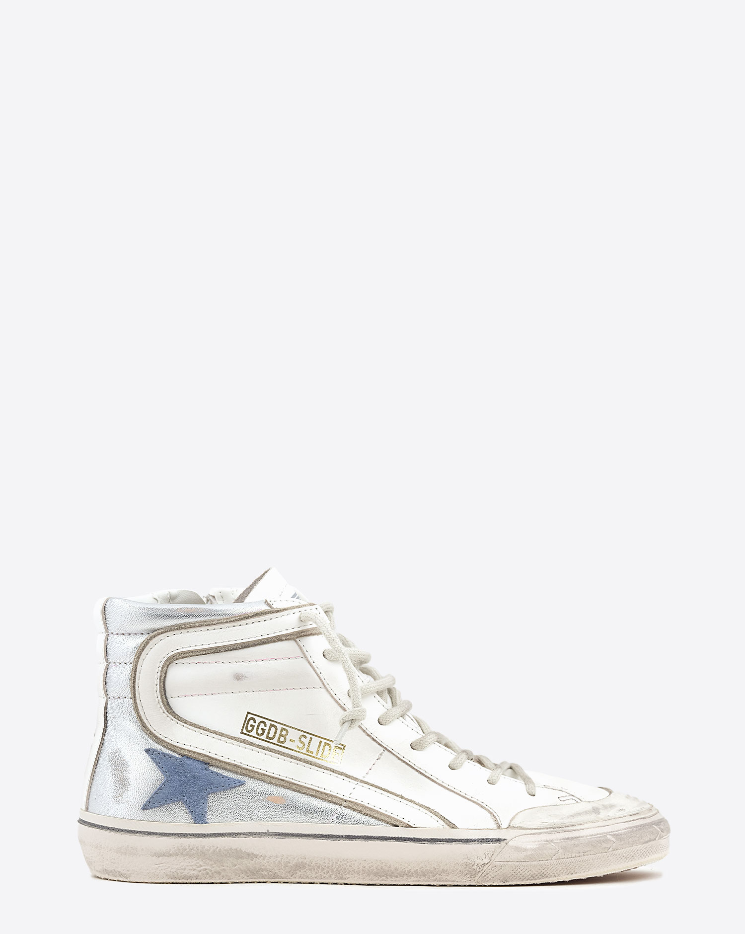 Golden Goose Femme Sneakers Slide  Blanc Argent Bleu 10403