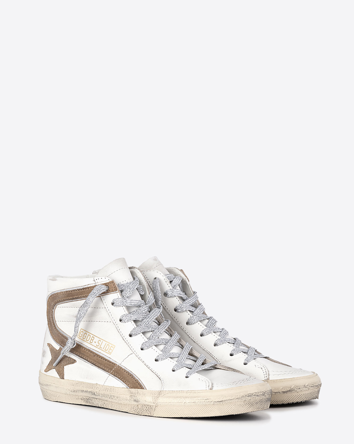 Produit Golden Goose Femme Sneakers Slide Blanc Tabacco 11926