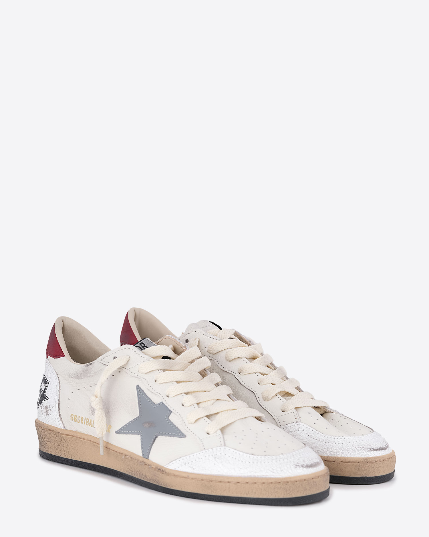 Produit Sneakers Ball Star Golden Goose Homme en cuir Blanc Bleu Argent. 