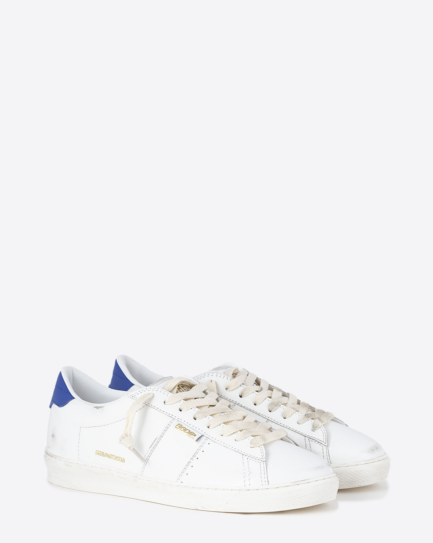 Sneakers en cuir blanc arri&egrave;re bleu Matchstar 11984 Golden Goose homme.