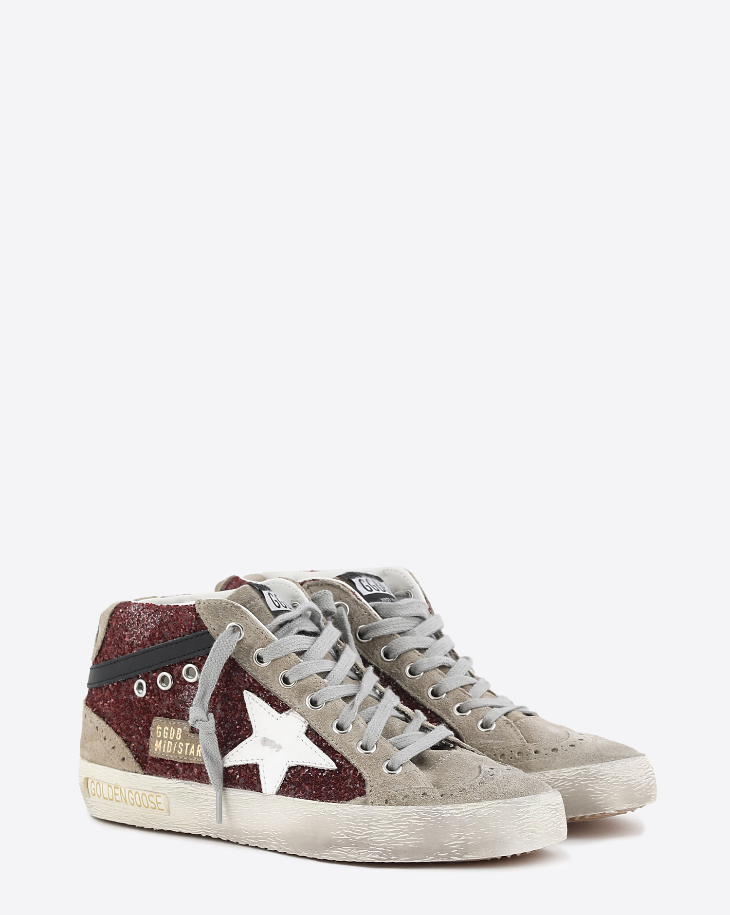 Golden Goose Femme Sneakers Mid Star – Dark Red Taupe 81553