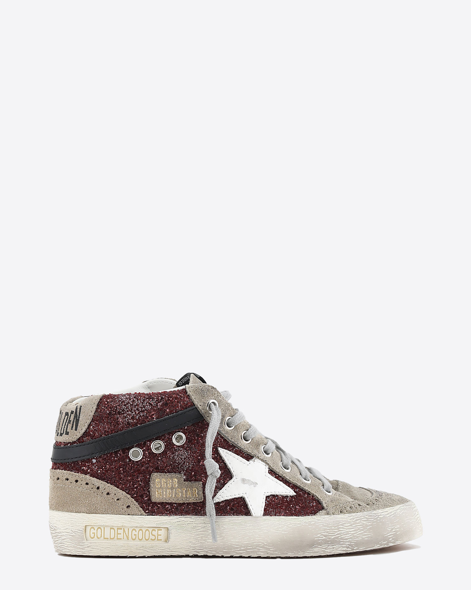 Golden Goose Sneakers Mid Star Dark Red Taupe