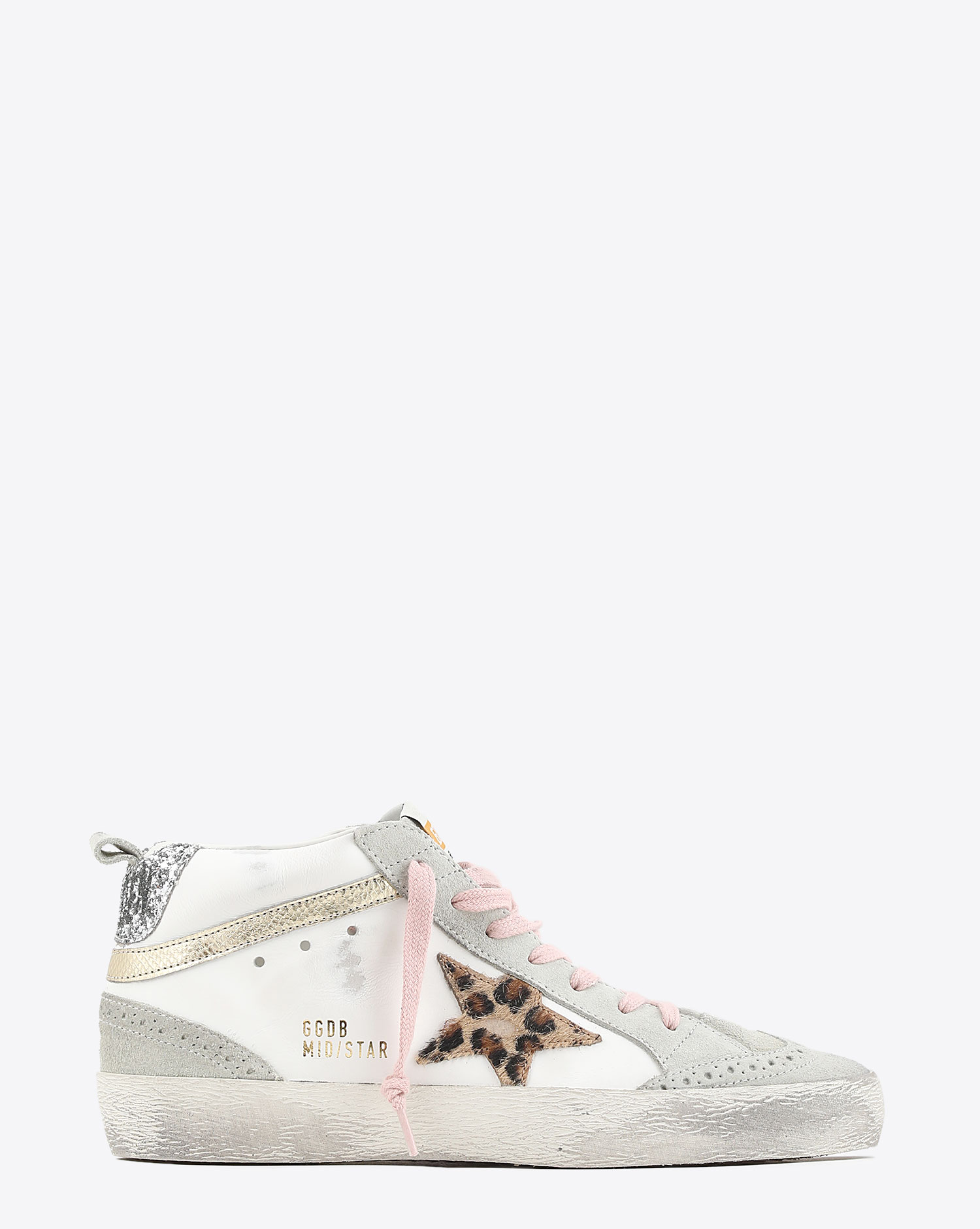 Golden Goose Femme Sneakers Mid Star - White Beige Brown Leo 11192