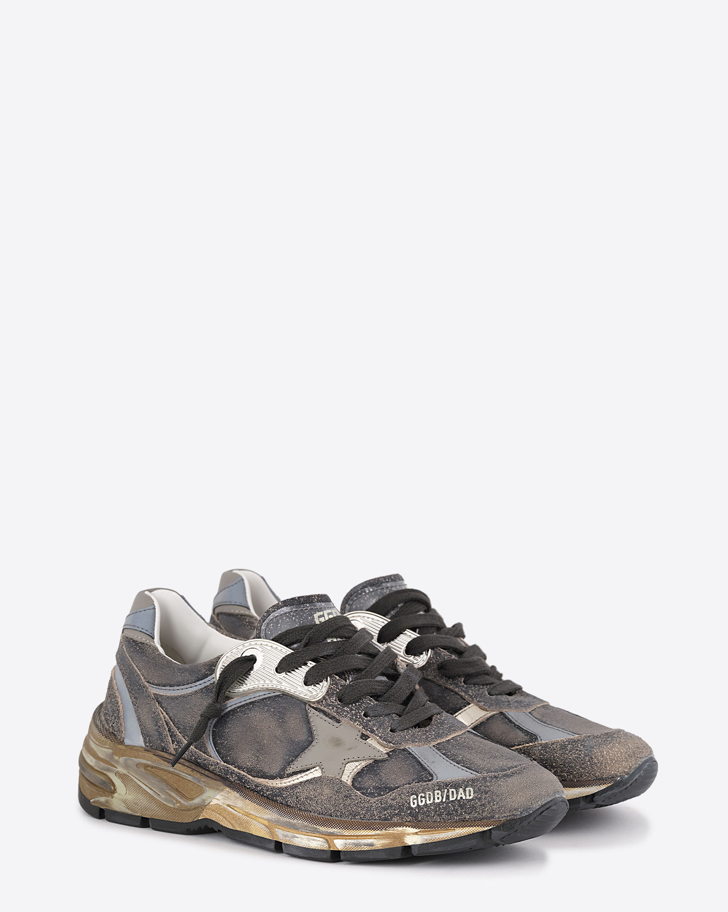 Produit Sneakers Running Dad Golden Goose en cuir Kaki Argent 