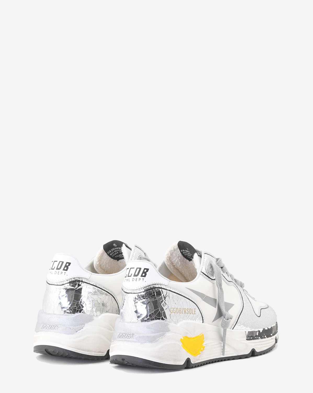 Sneakers running sole white silver crack 80185 Golden Goose. 