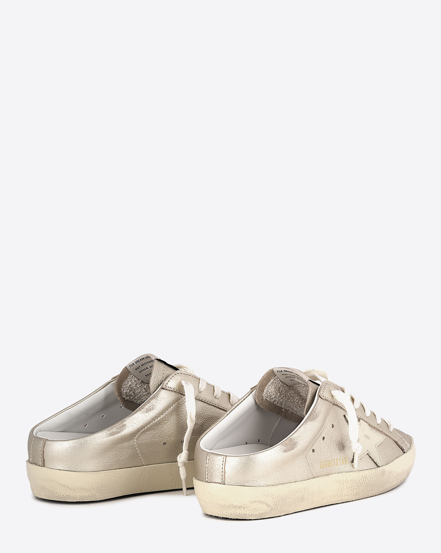 Sneakers Sabot Superstar Golden Goose platinium. Vue dos. 