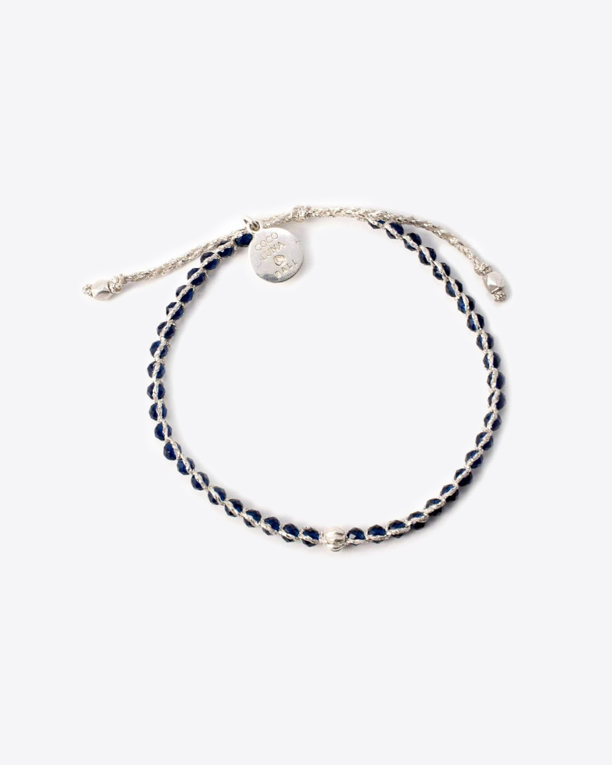 Bracelet Be Mine Coco Luna Spinelle bleue en argent.   
