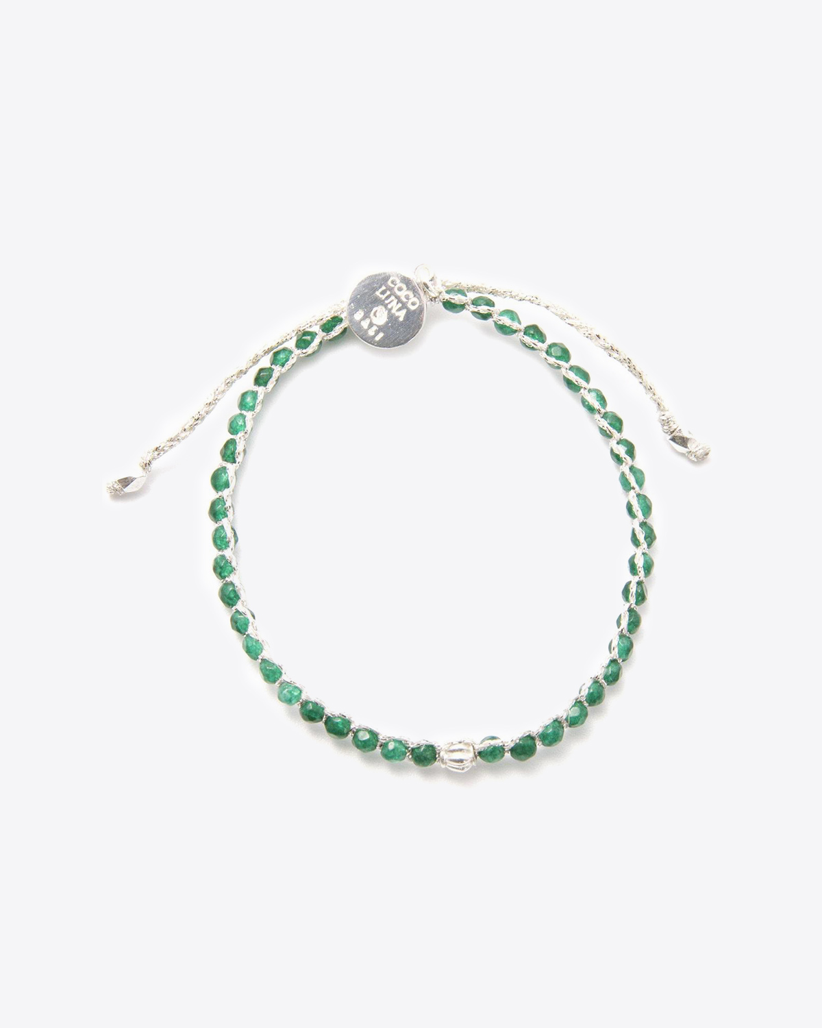 Bracelet Be Mine Coco Luna Spinelle verte en argent.   
