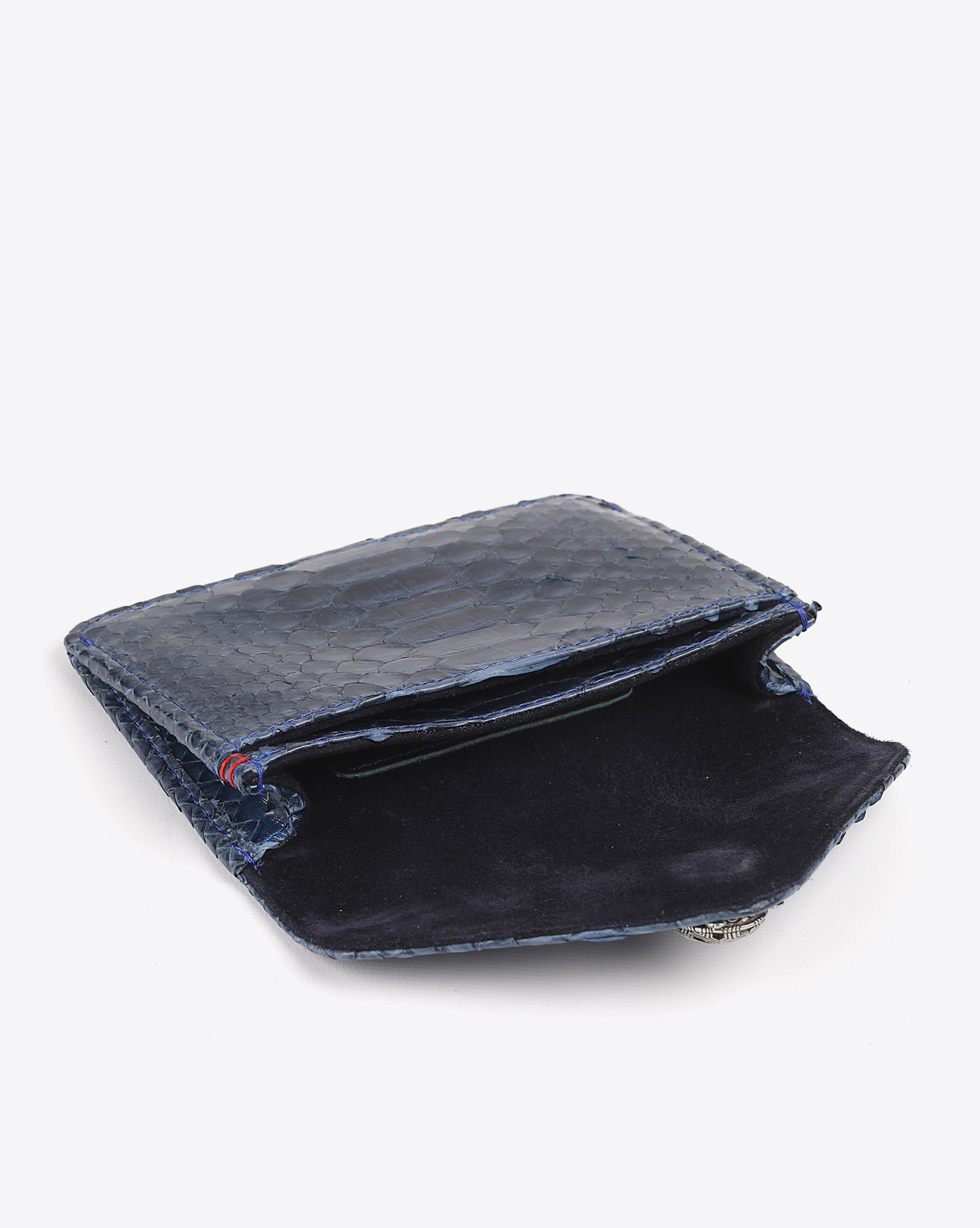 Image du produit Claris Virot Porte Cartes Alex Python - Bleu Cobalt Tortue   - 2