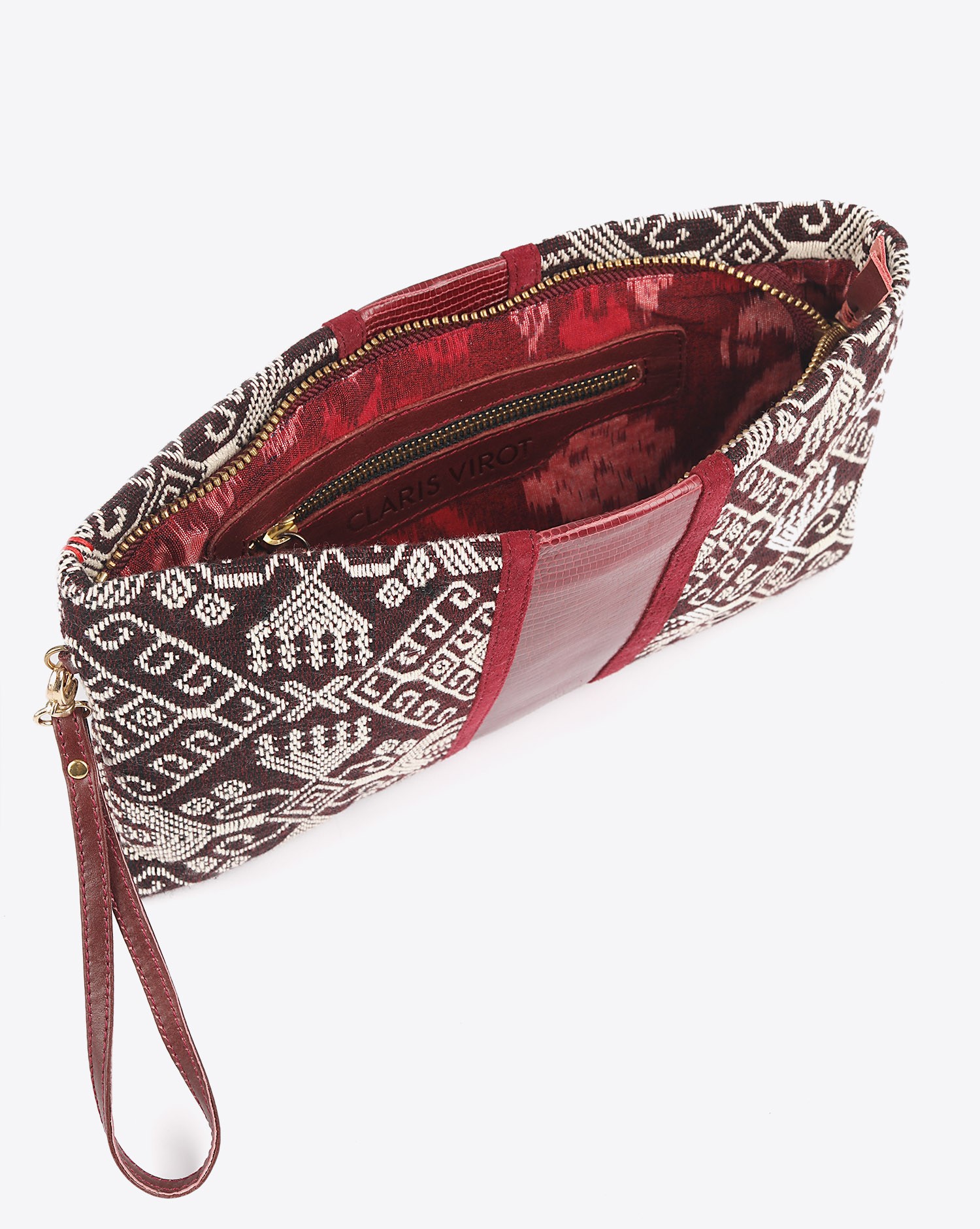 Image du produit Claris Virot Pochette Lou Lezard Timor - Bordeaux   - 2