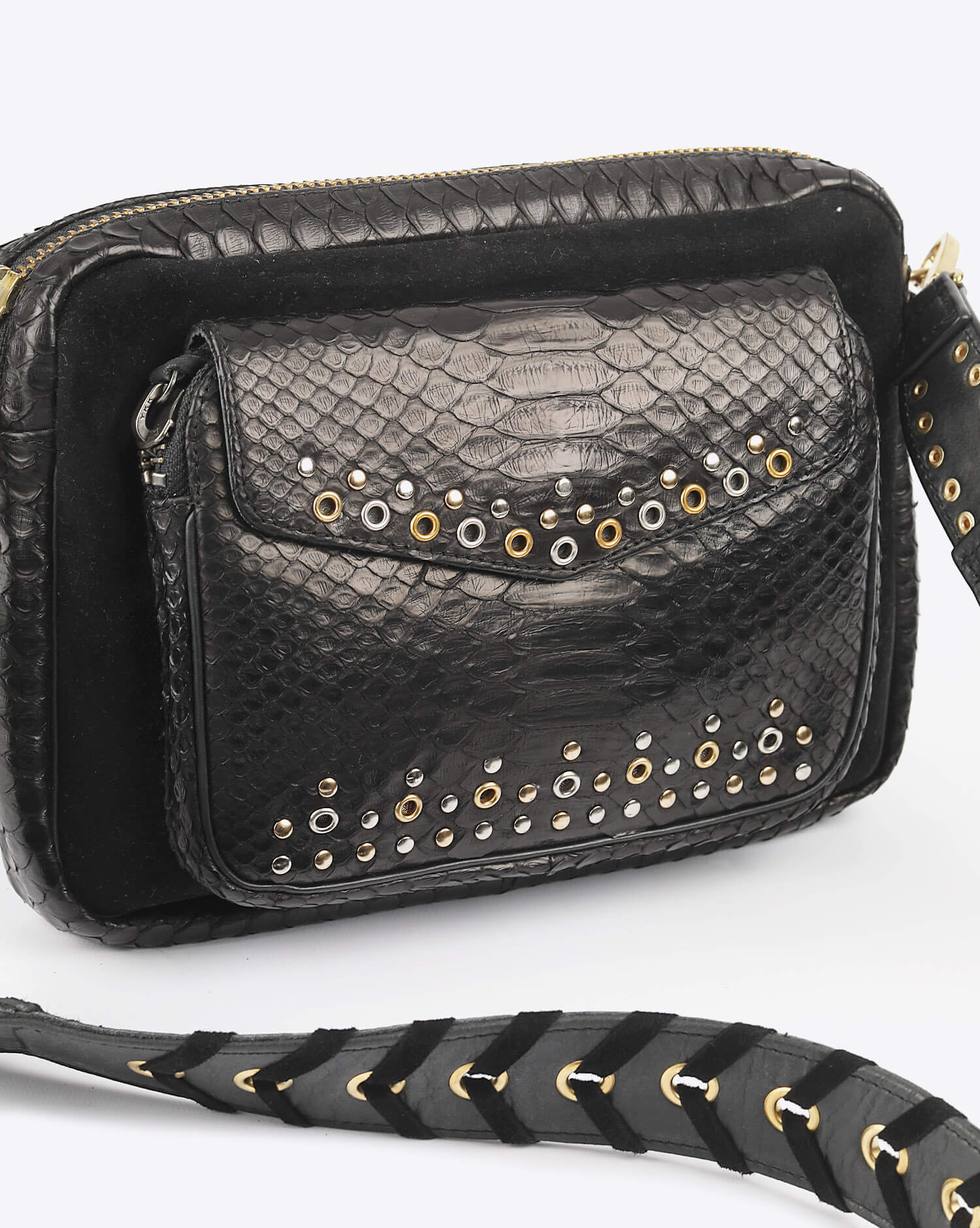 Image du produit Claris Virot Big Charly Python Suede - Noir Oeillets   - 3