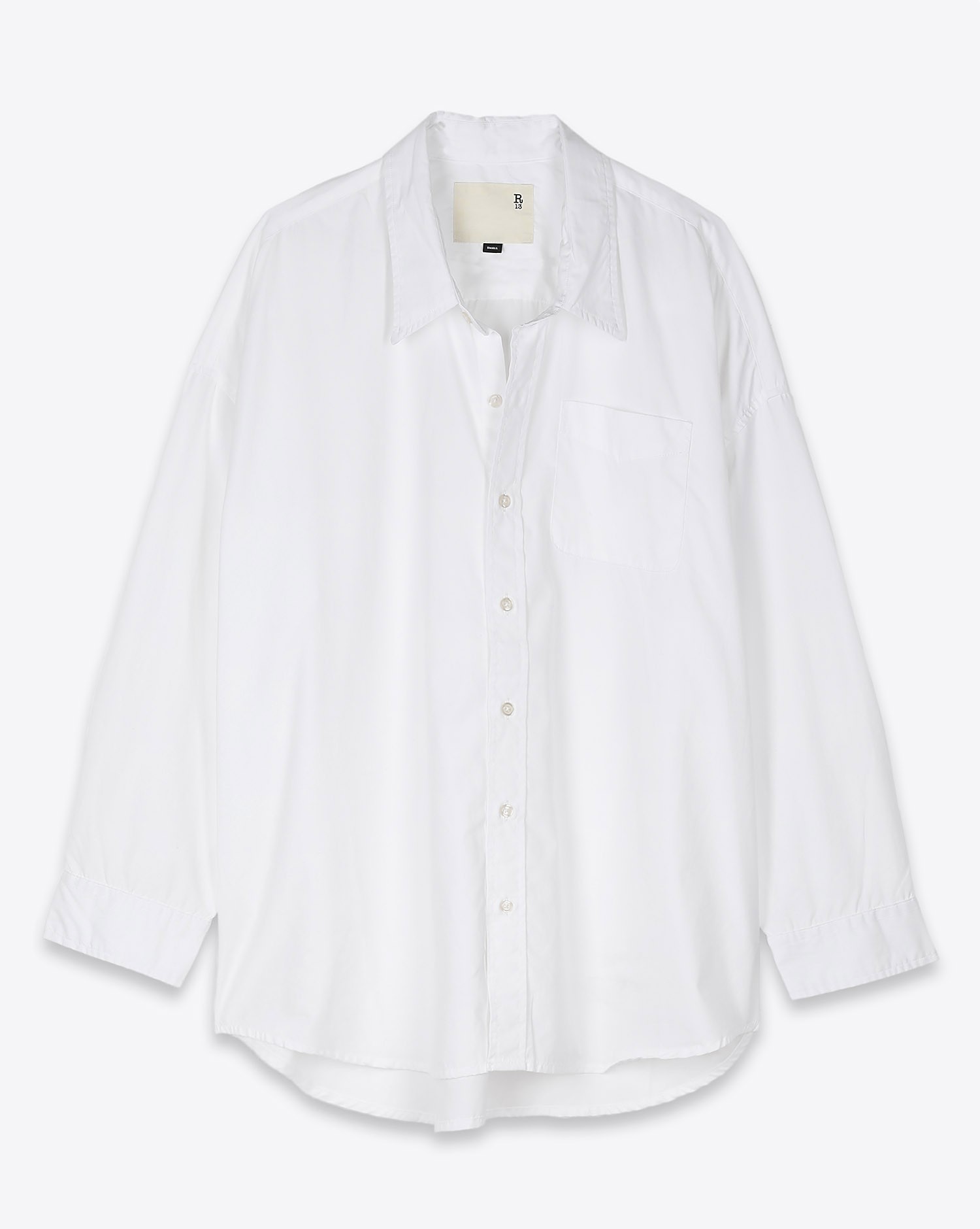 Image du produit R13 Denim Permanent Drop Neck Oxford Shirt - White