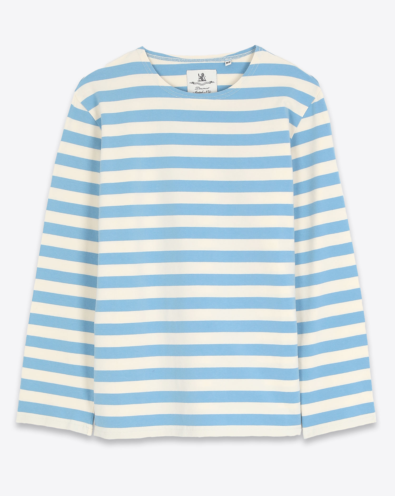Denimist Boatneck Tee - Light Blue White Stripe