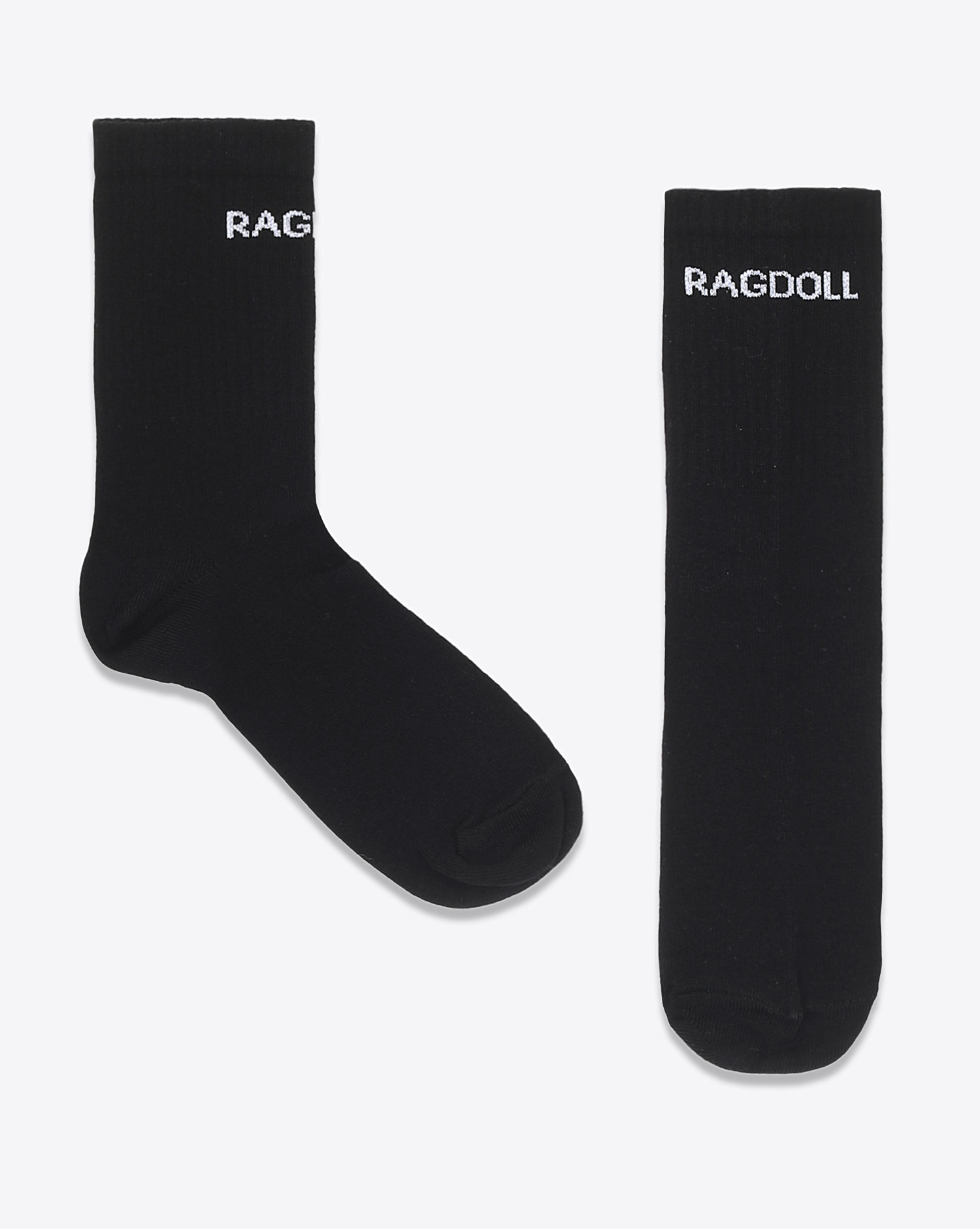 Chaussettes lot de 3 Ragdoll LA. Noires logo blanc.