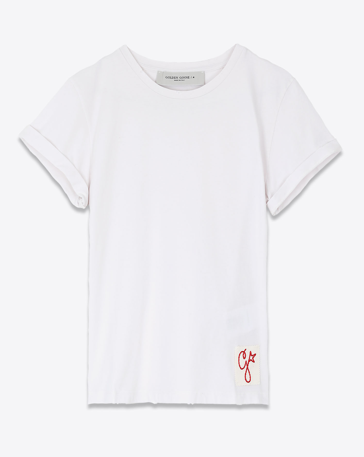 Image du produit Golden Goose Vêtements Tee-shirt W'S Slim Distressed – Blanc Vintage 10363