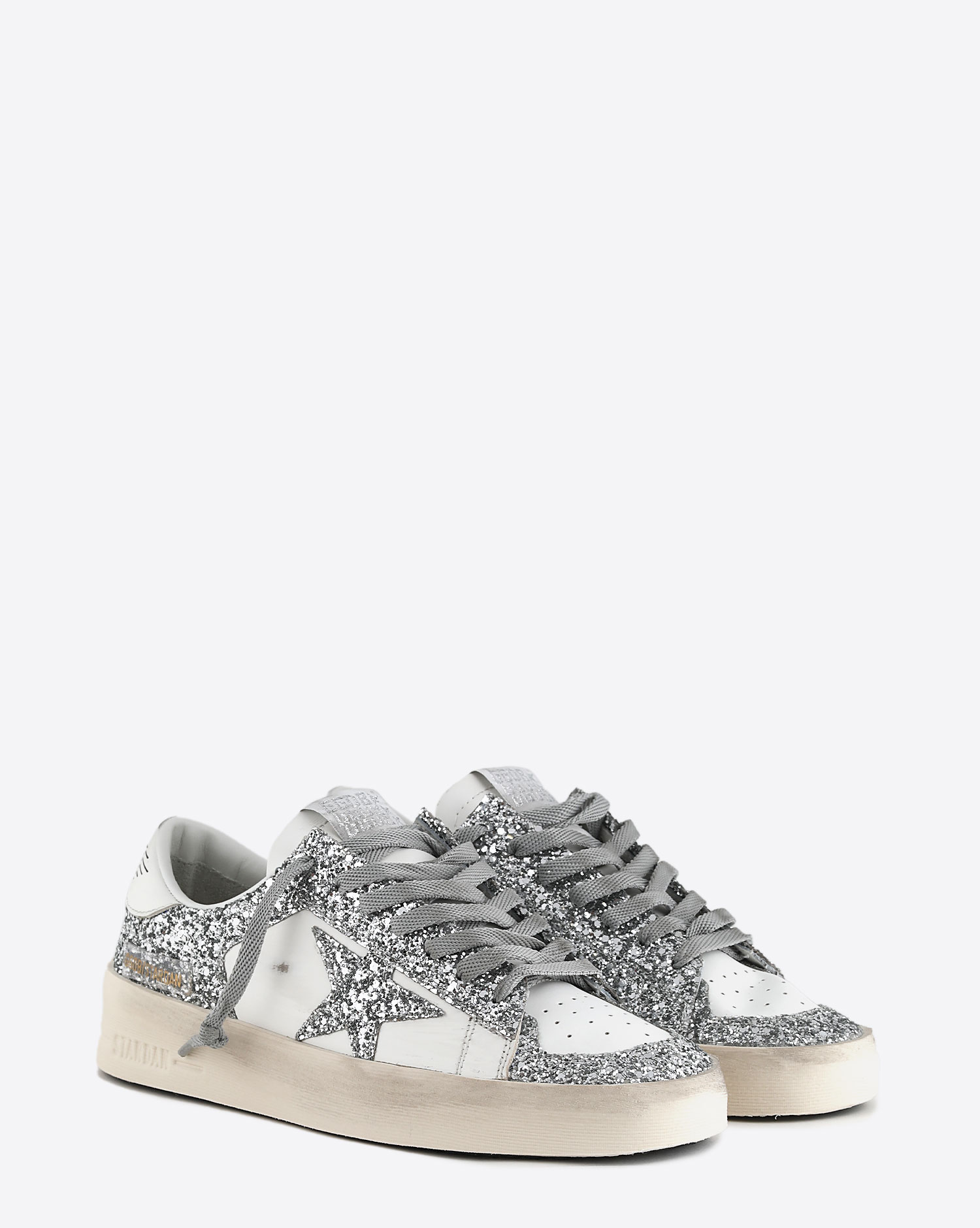 Golden Goose Femme Sneakers Stardan – White Silver Glitter 80185