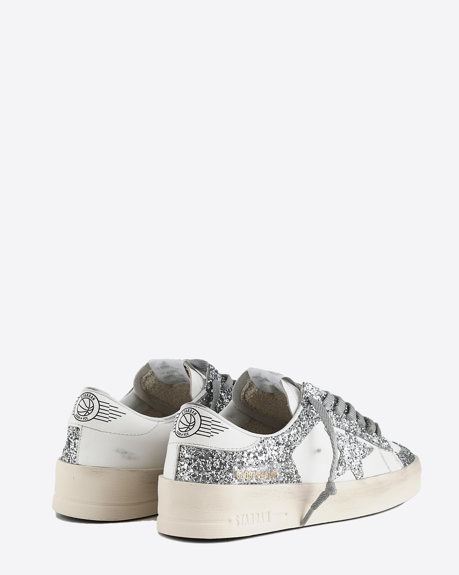 Golden Goose Femme Sneakers Stardan – White Silver Glitter 80185