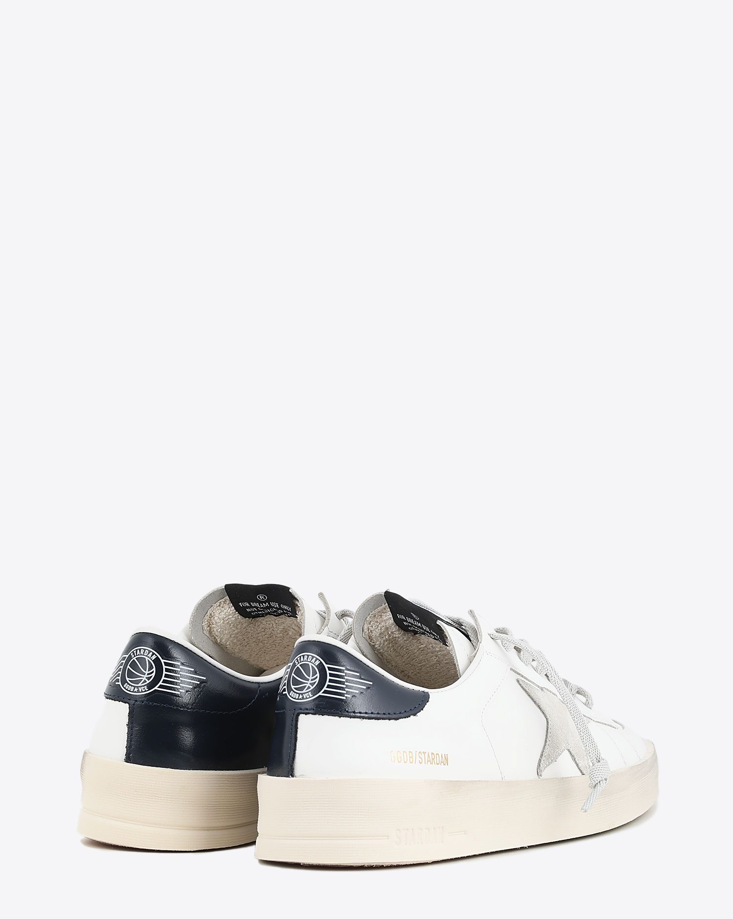 Sneakers en cuir blanc arrière noir Stardan 10220 Golden Goose Homme. Dos.