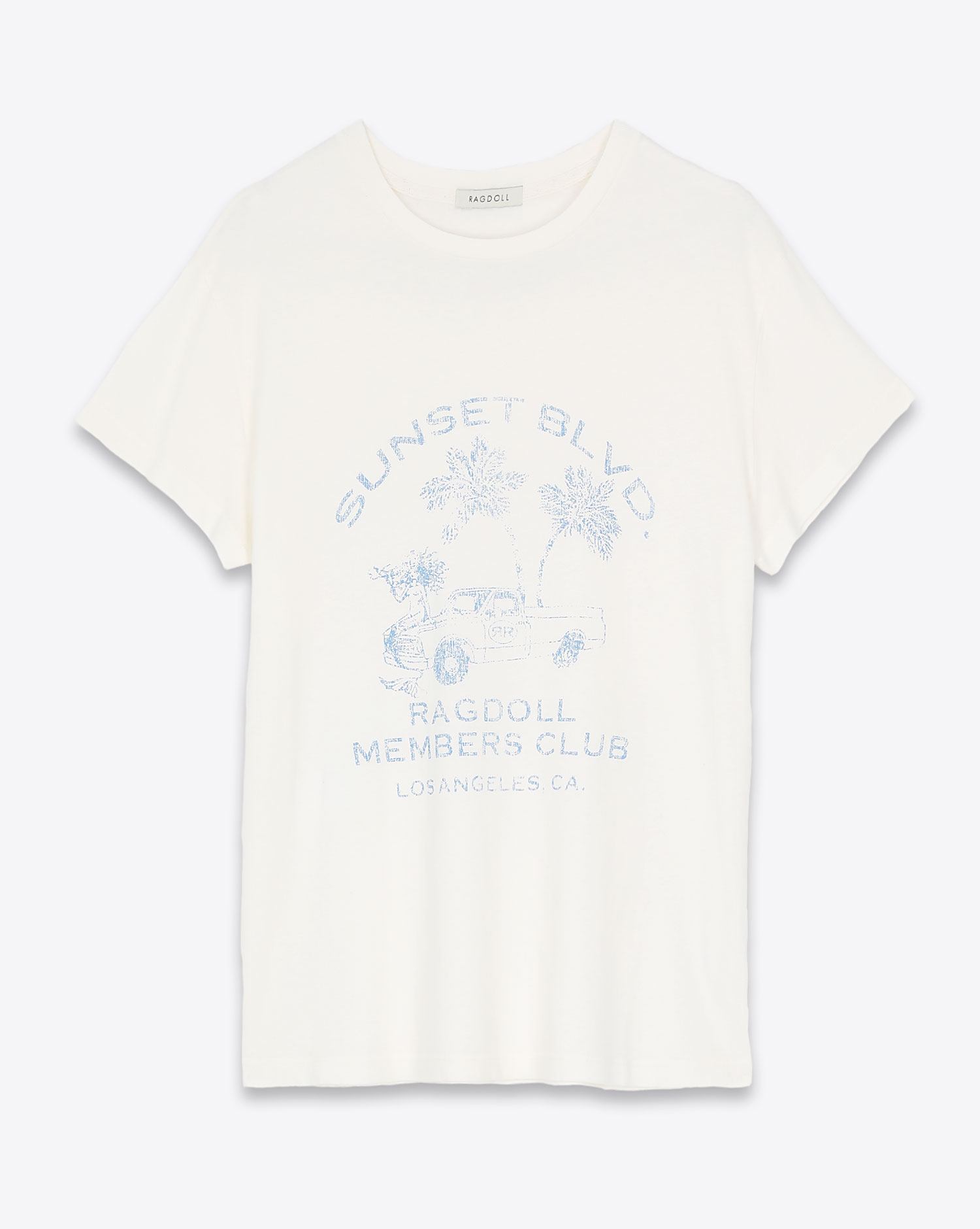 Tee-Shirt Sunset Members Club Ragdoll LA blanc