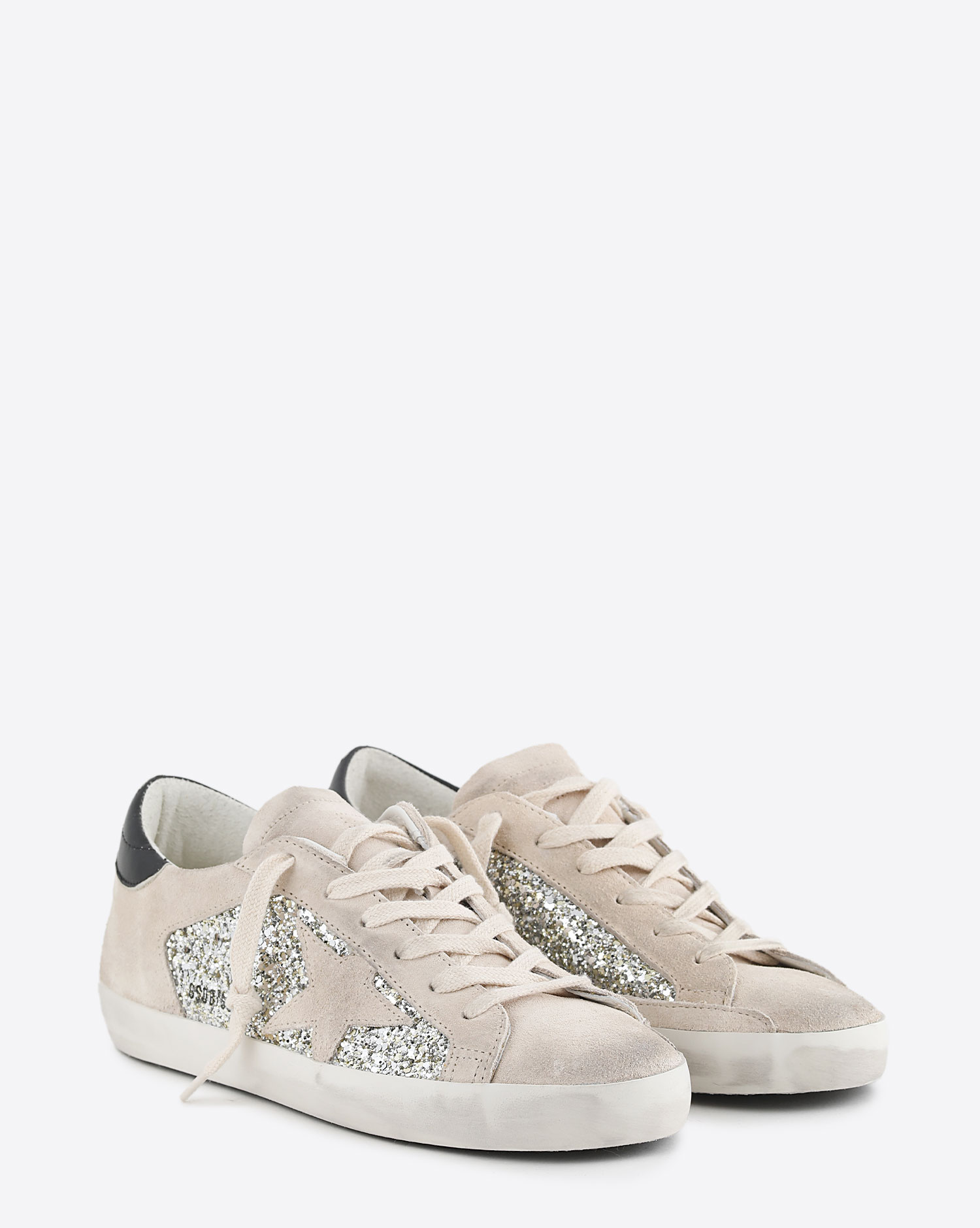 Sneakers Golden Goose Super-Star Platinium Beige Black 82166