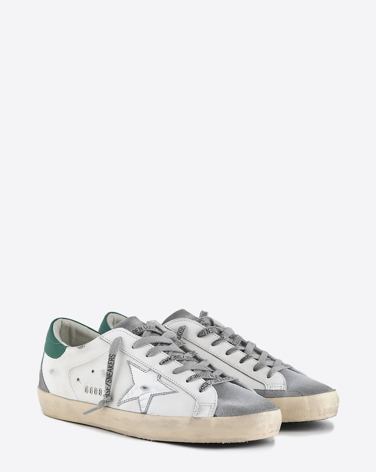 Golden Goose Men Sneakers Superstar White Silver Green 82171