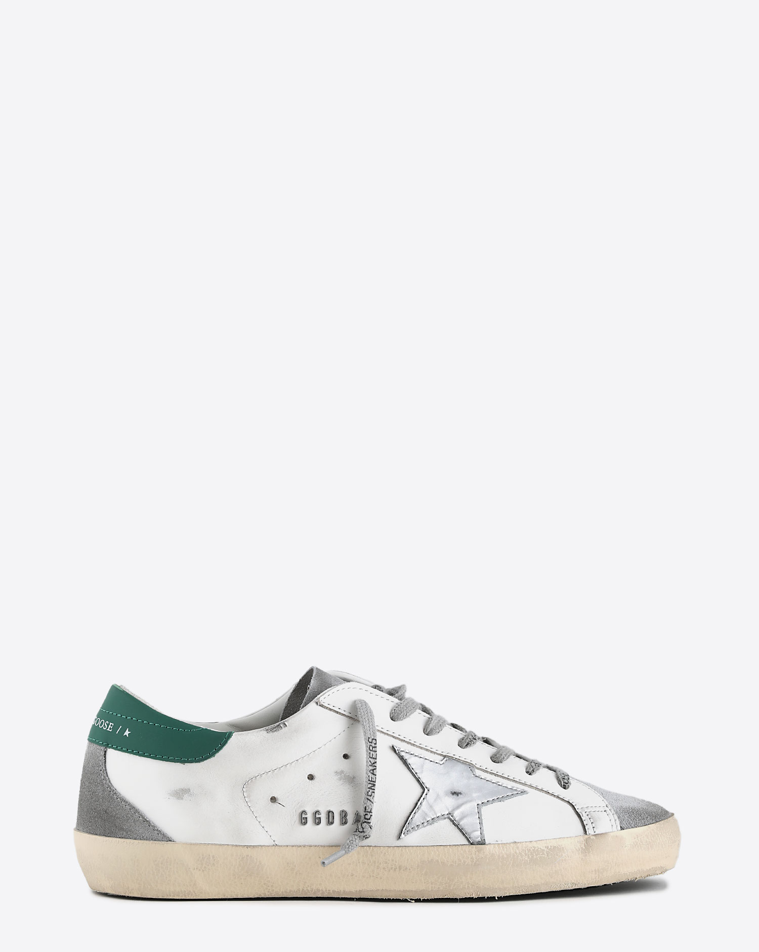 Sneakers Golden Goose Homme Supestar  White Silver Green