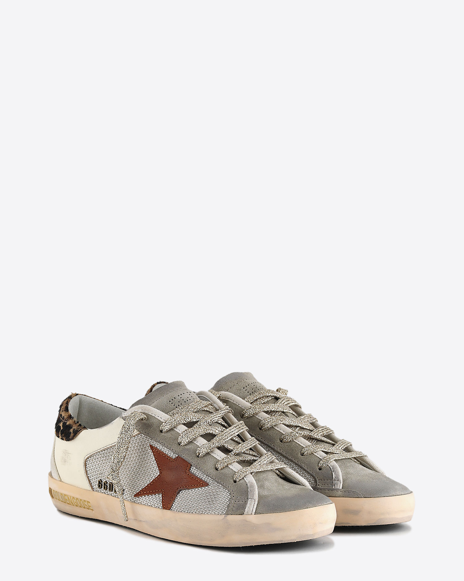 Sneakers  Superstar White Taupe Brown Golden Goose Femme