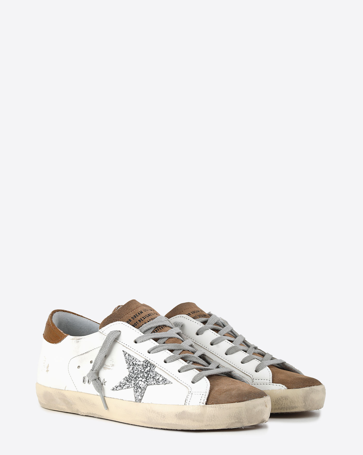 Golden Goose Femme Sneakers Superstar Tobacco Silver Taupe 81481